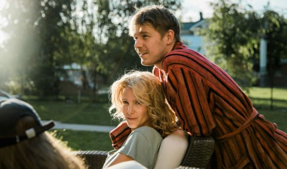 Анна Слю на съемках фильма «Дядя Саша»