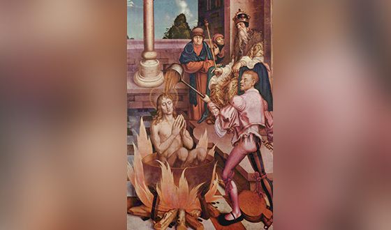Иоанн Богослов в кипящем масле (картина Ханса Фриса)