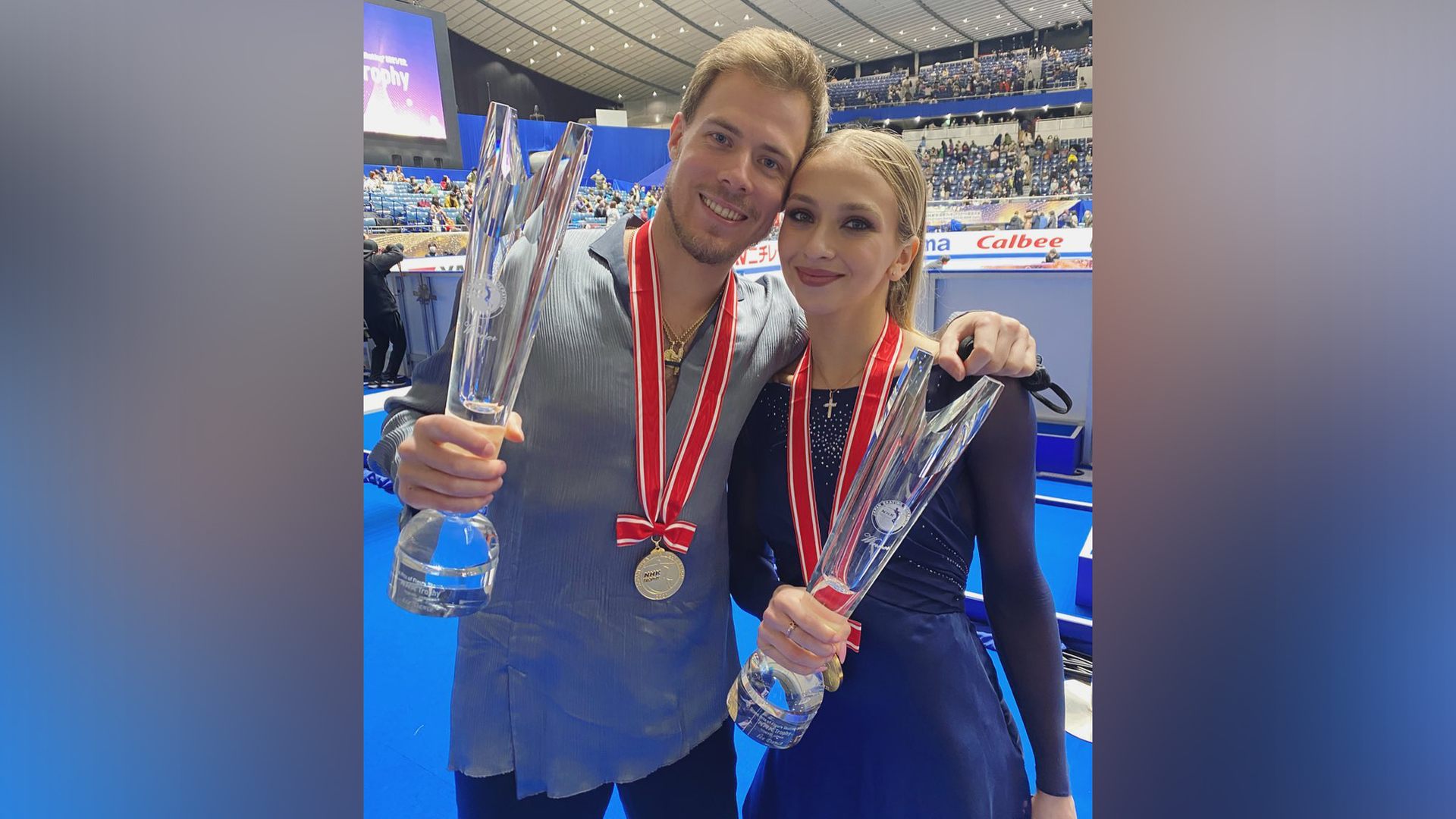 Виктория Синицина и Никита Кацалапов на NHK Trophy в 2022 году
