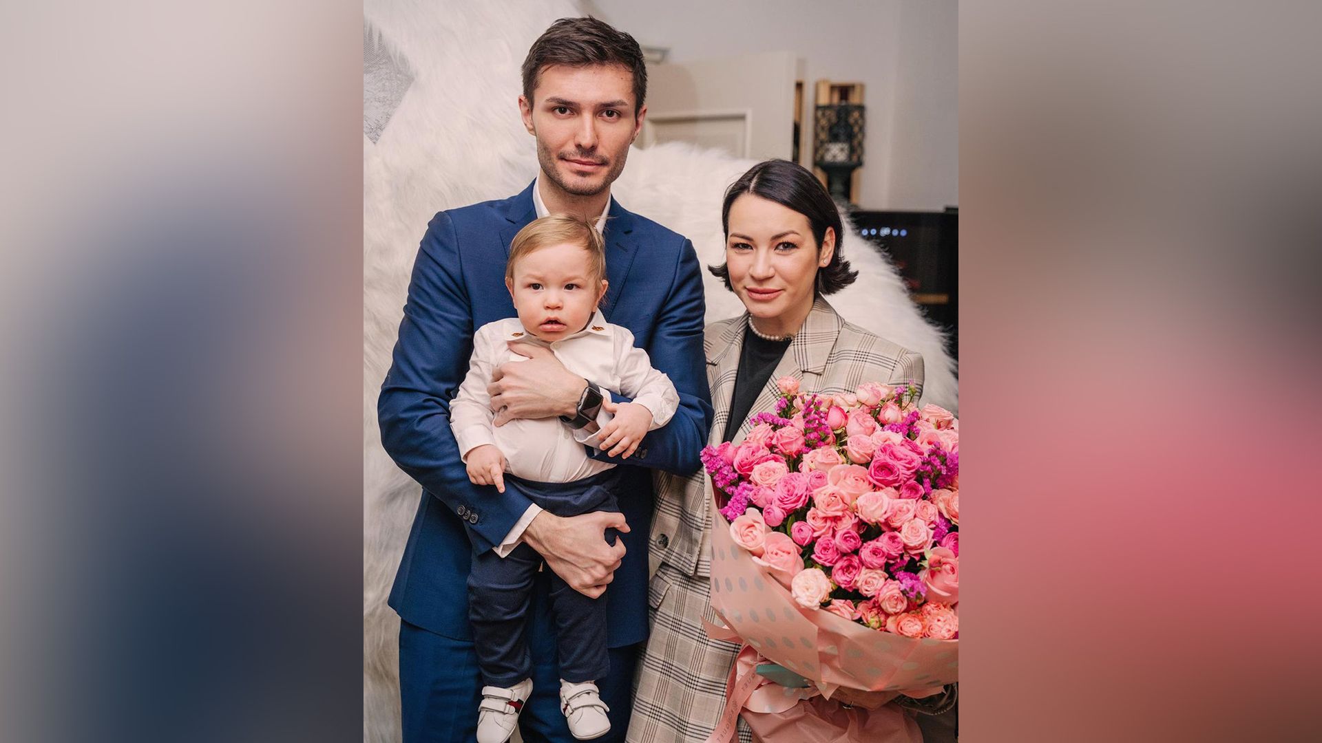 Ида Галич и Алан Басиев с сыном