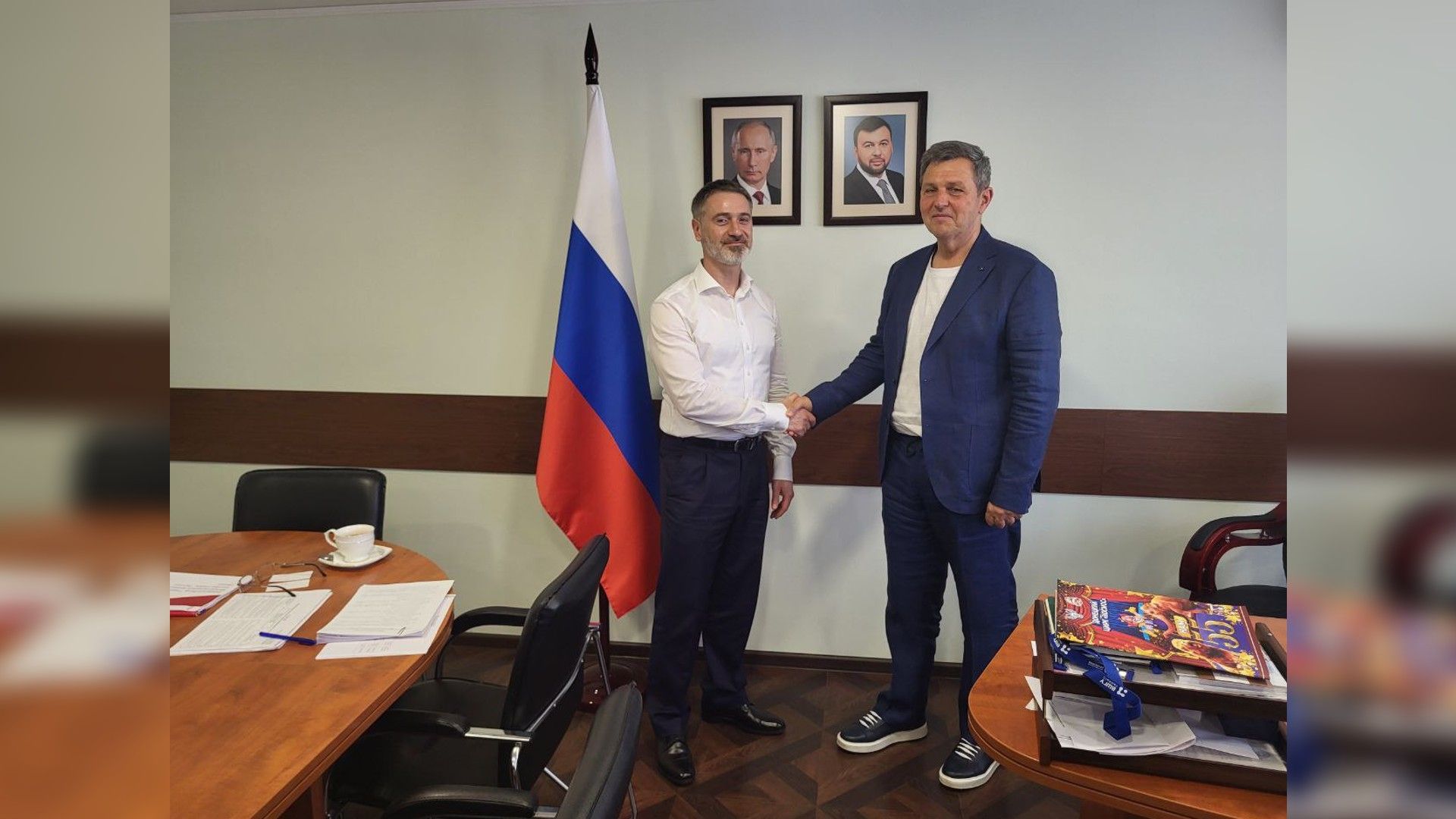 Министр культуры ДНР Михаил Желтяков на встрече с Романом Громовым