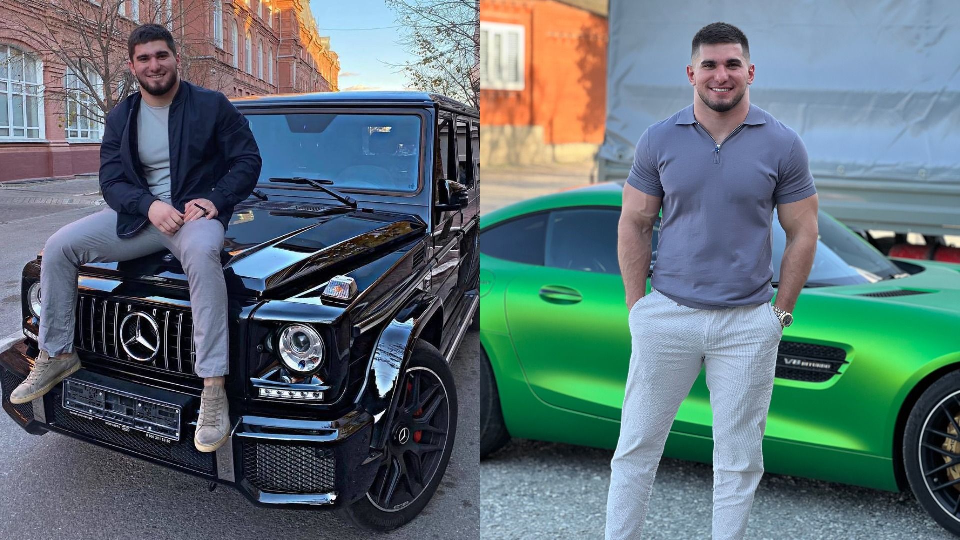 Асхаб Тамаев рядом со своими автомобилями