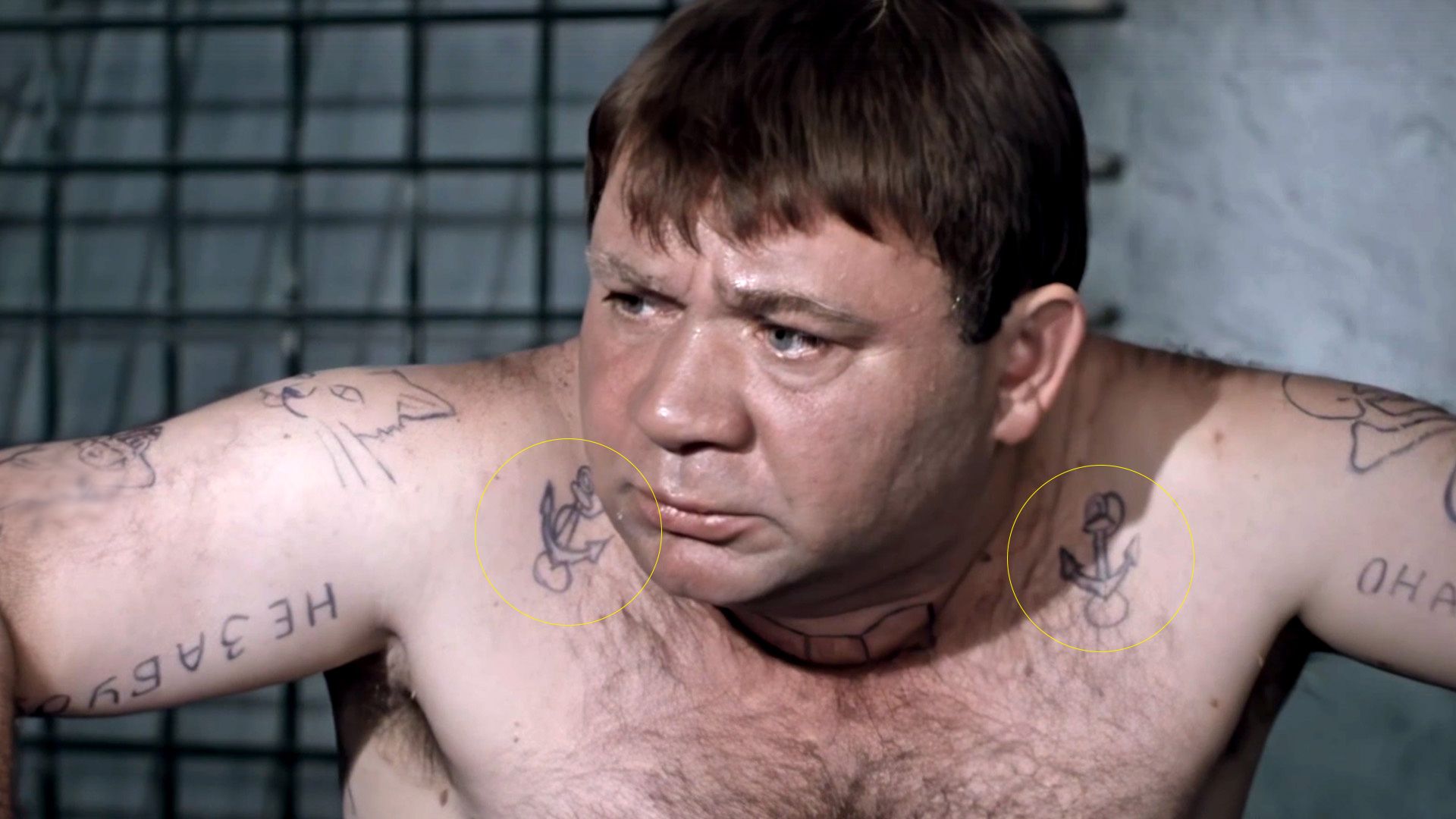 Пара якорей на груди