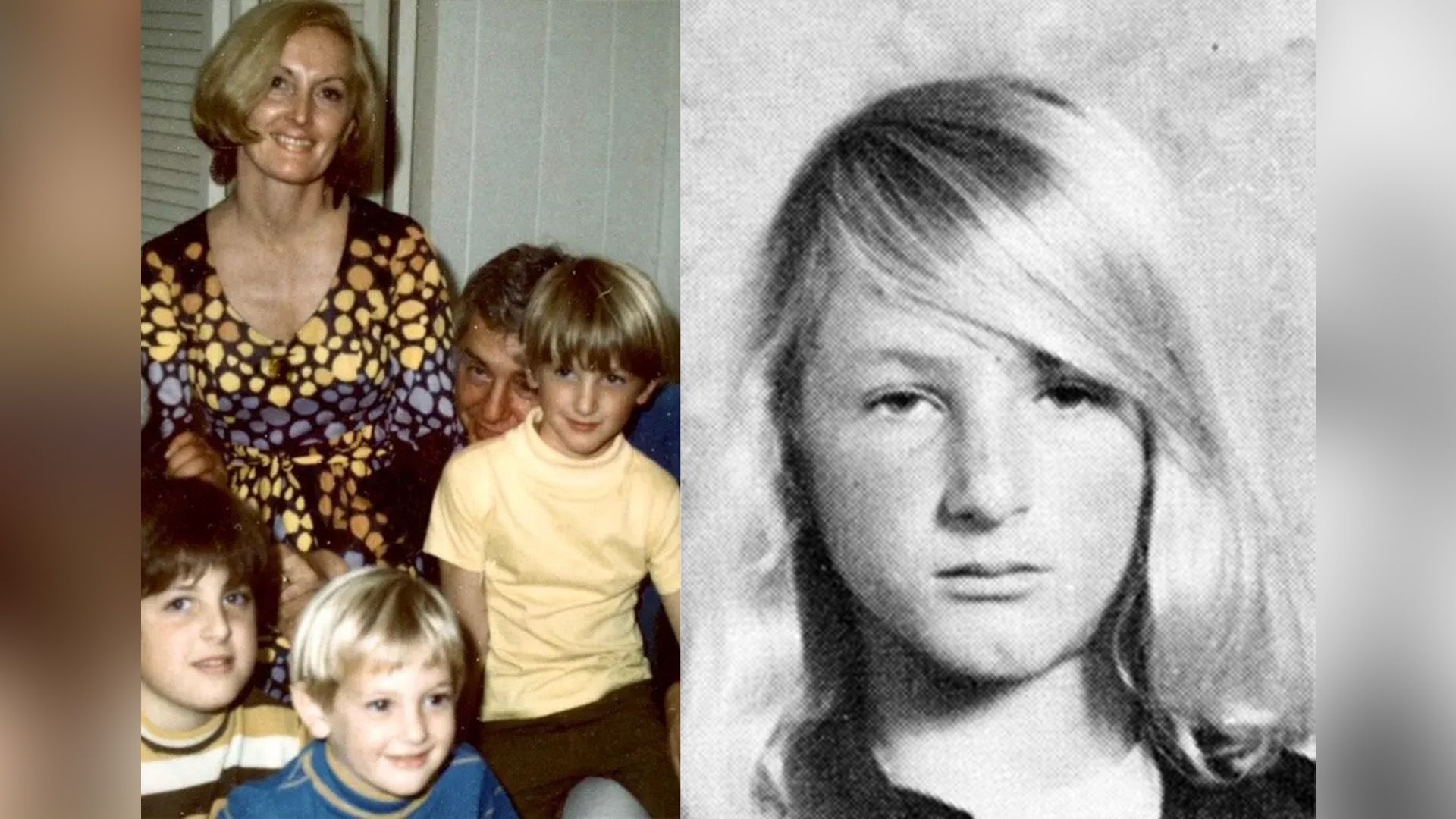 Коллаж: Шон Пенн в детстве с родителями и братьями; школьный портрет Шона Пенна