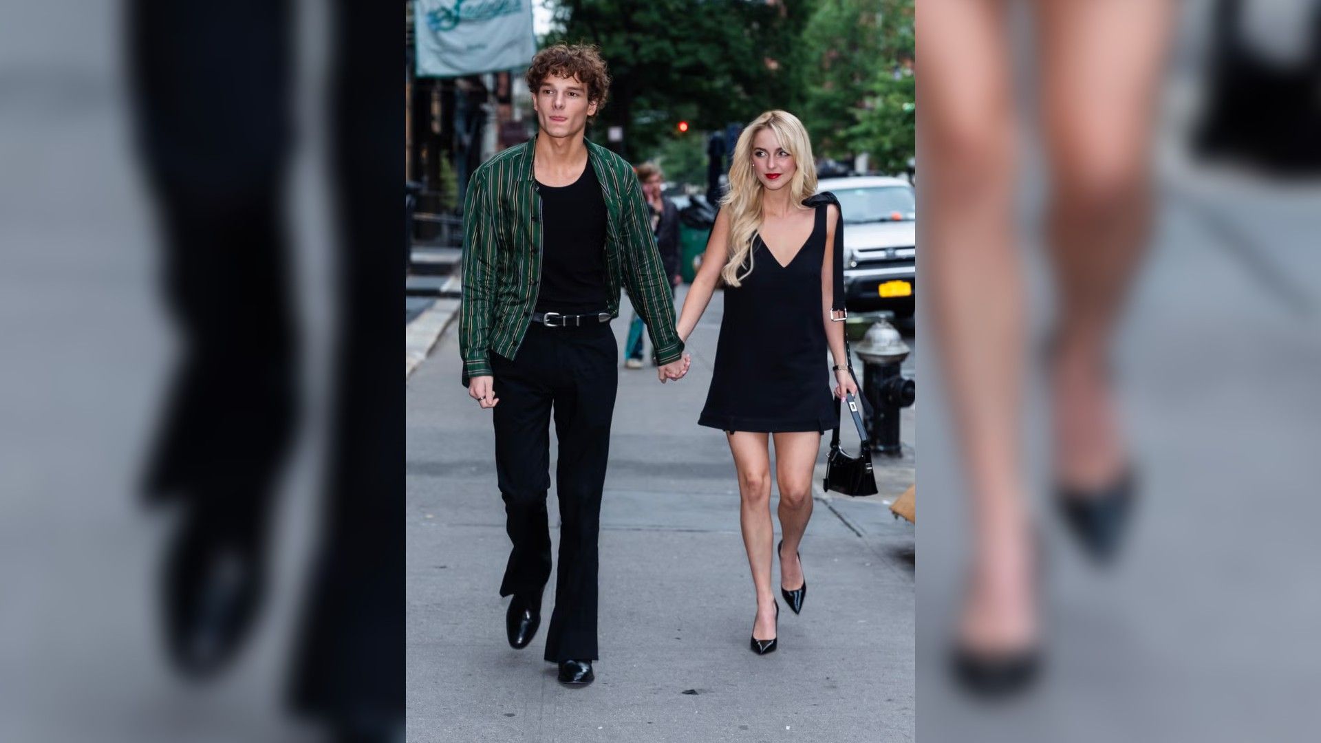 Маккена Грейс и Мэйсон Темз идут вперед, держась за руки