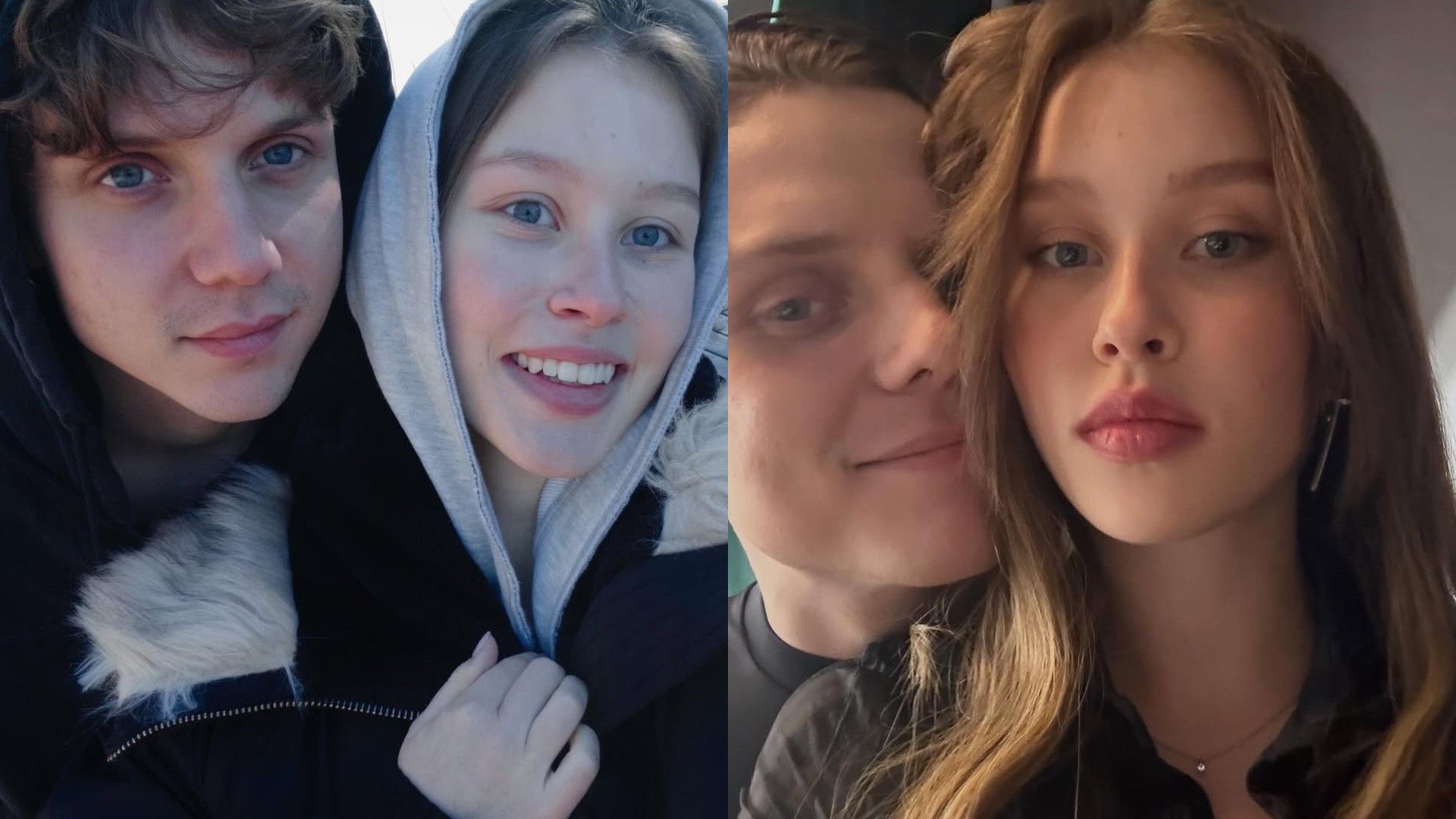 Ваня Дмитриенко и Анна Пересильд делают селфи, коллаж из двух фото