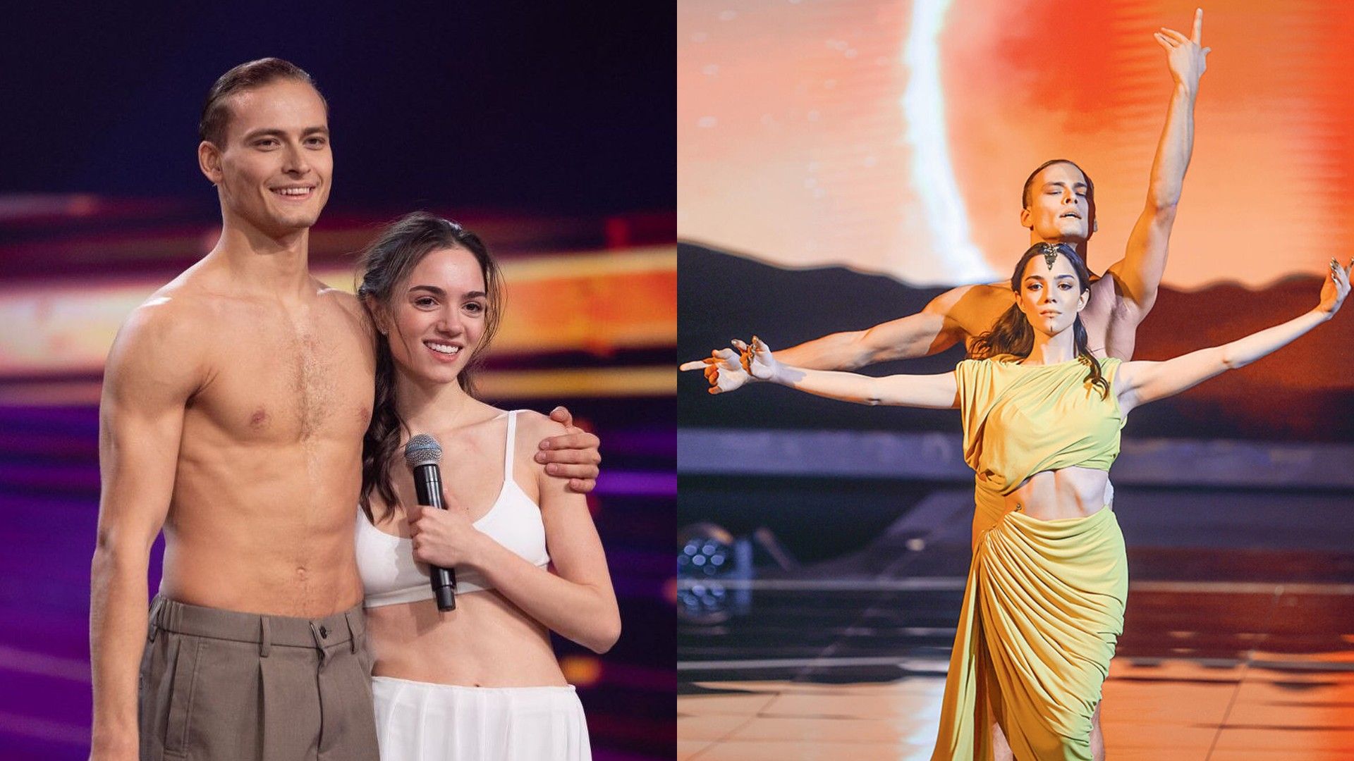 Евгения Медведева и Ильдар Гайнутдинов, коллаж из двух совместных фото