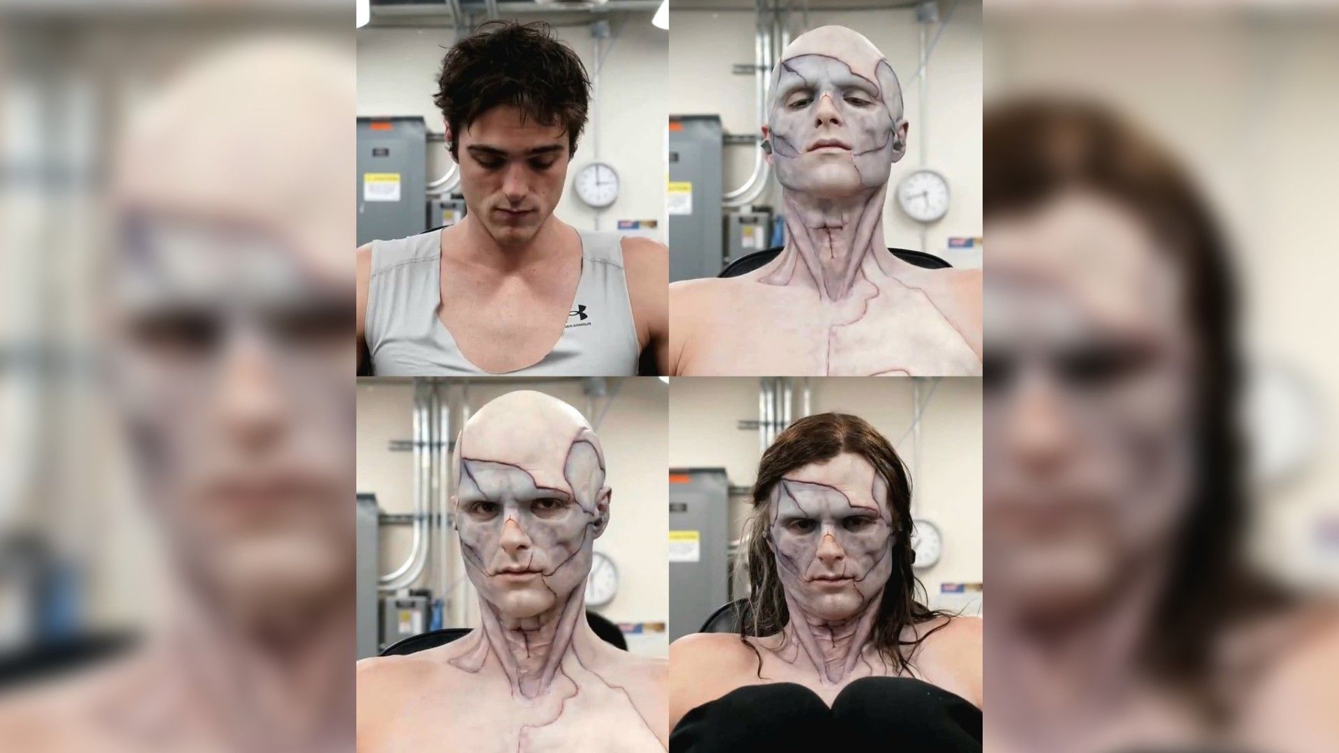 Процесс перевоплощения Джейкобв Элорди в Чудовище из "Франкенштейна"