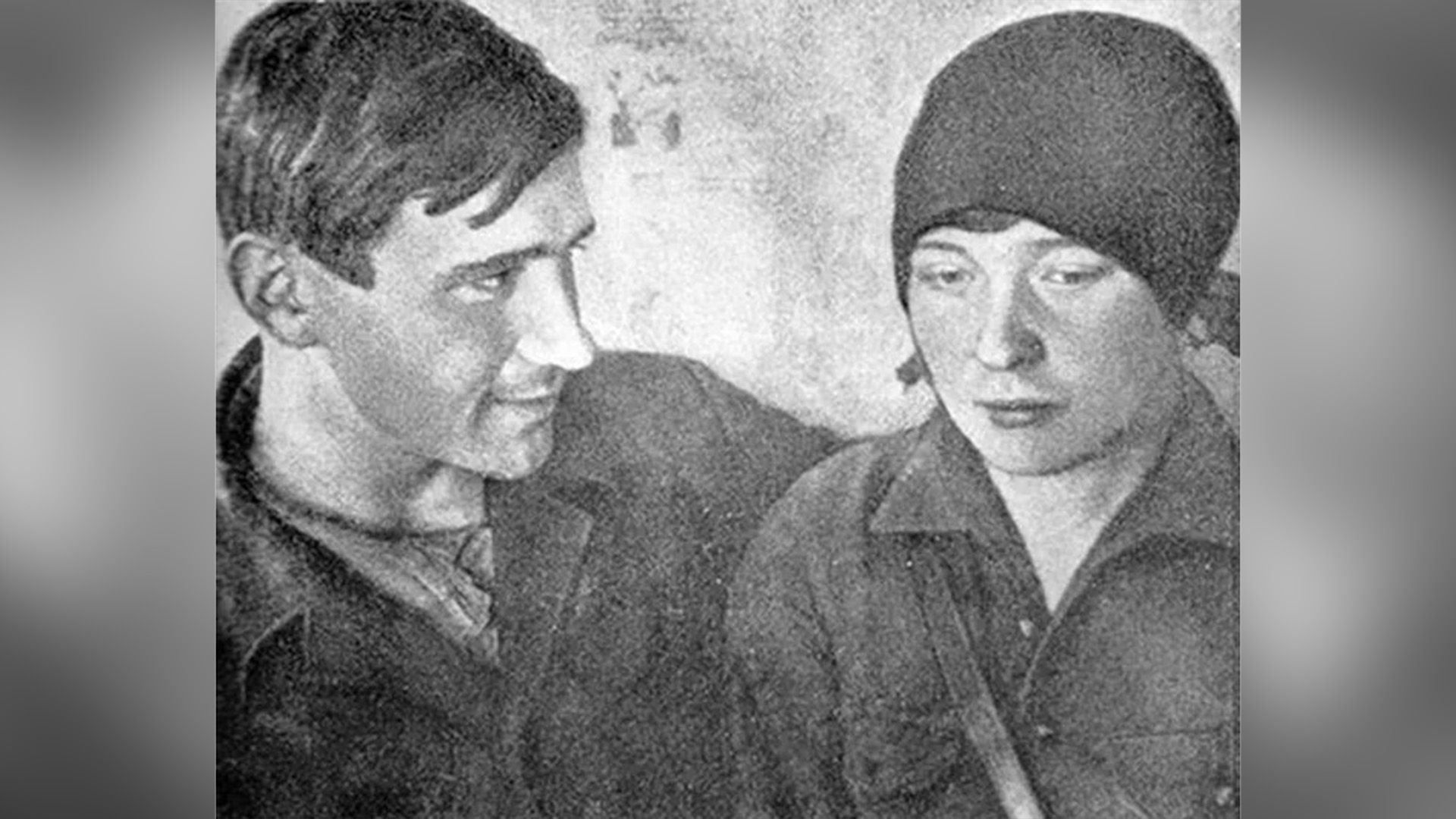 Ольга Берггольц и её второй муж Николай Молчанов