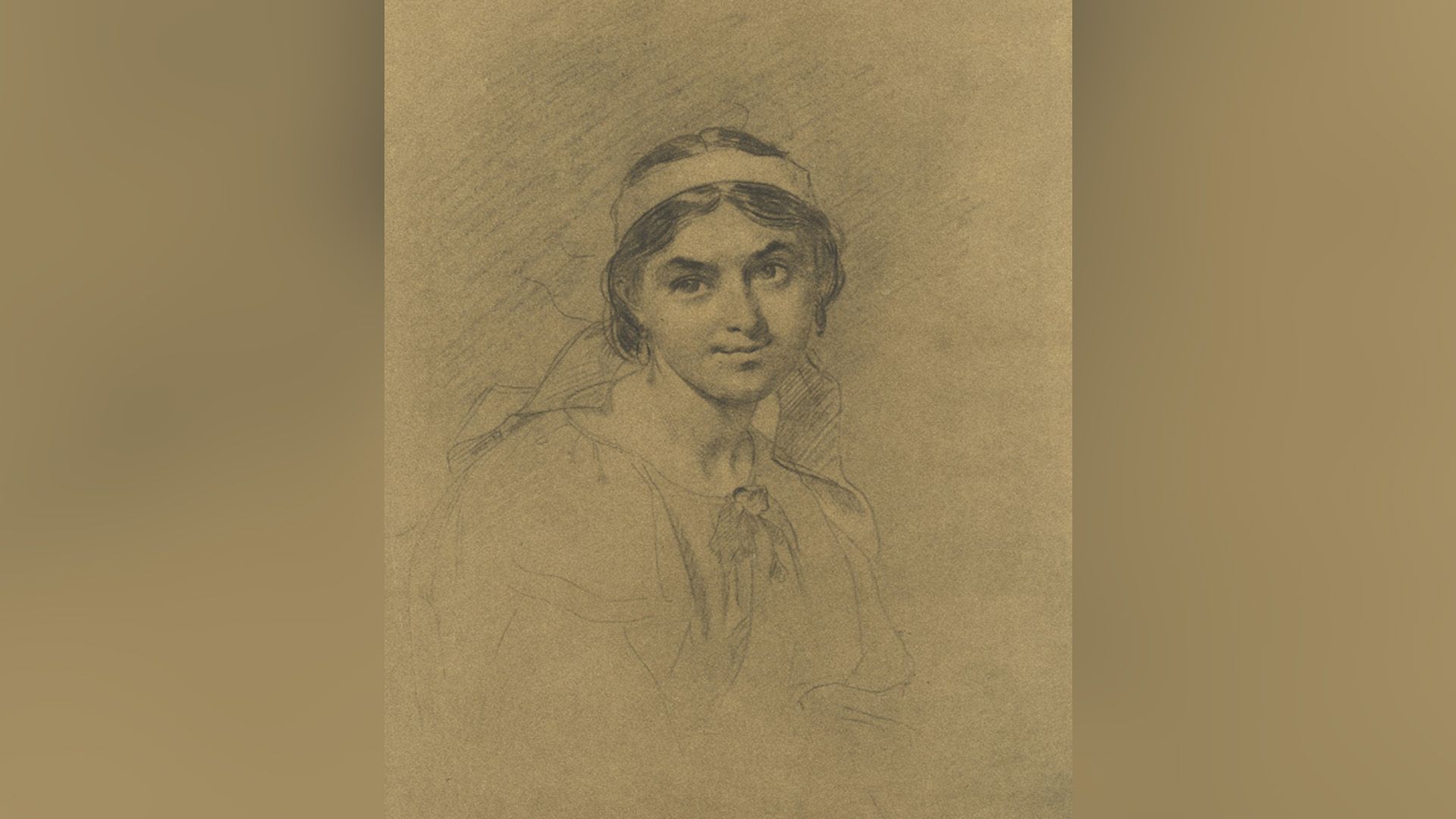 Карандашный портрет юной Лукерьи Полусмак