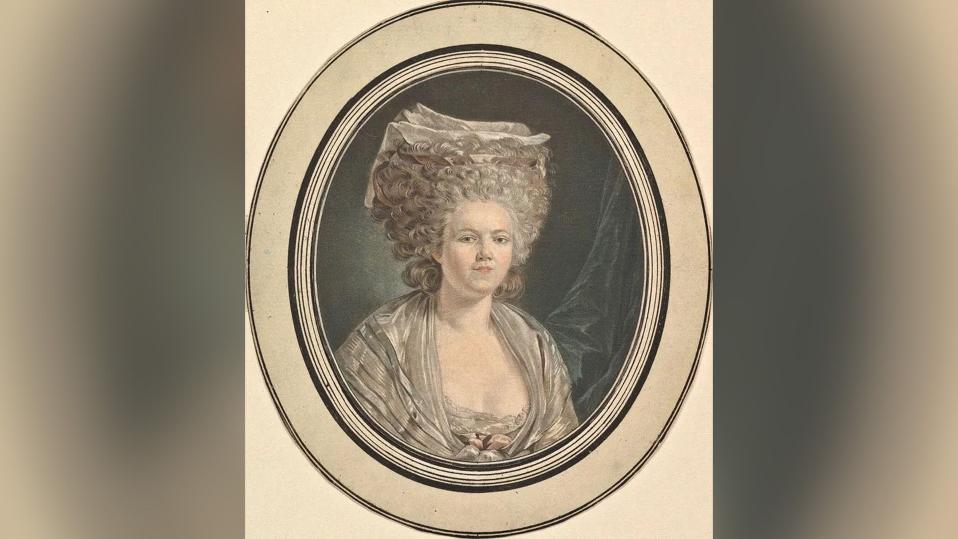 Портрет модистки Розы Бертен в овальной рамке