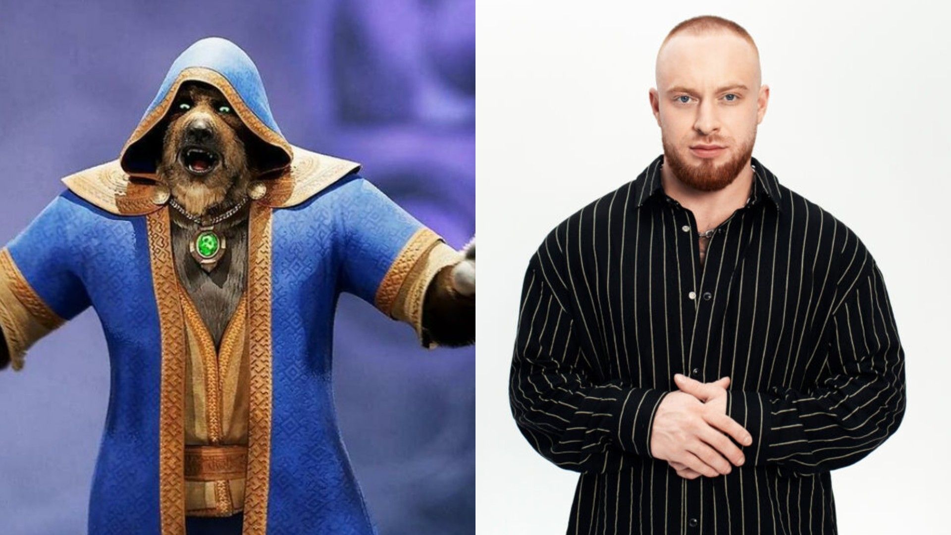 Слева Берендей из шоу Аватар, справа портрет Лёши Свика