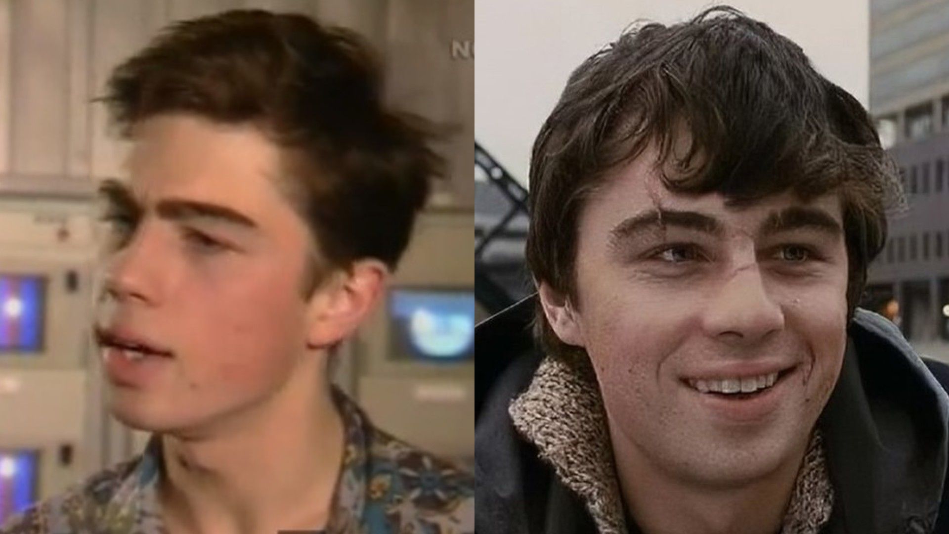 Сергей Бодров-младший в юности и кадр из фильма Брат