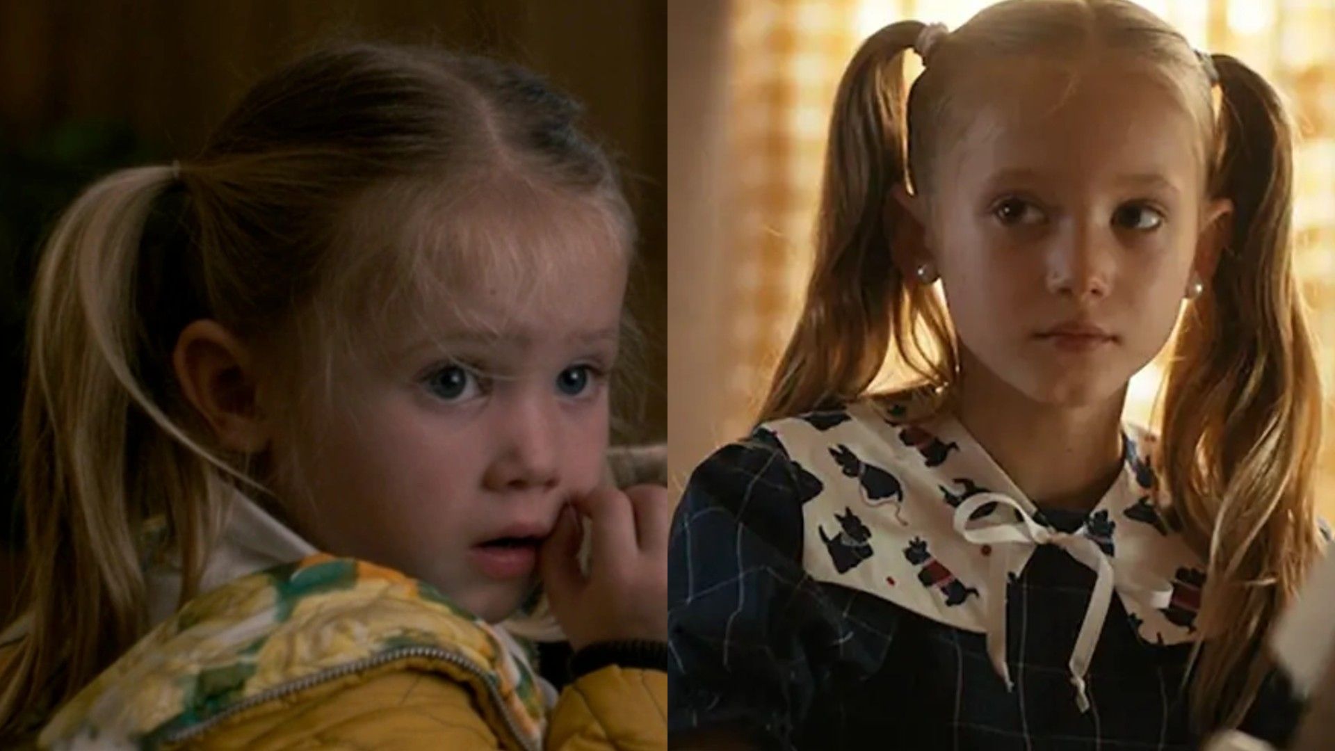 Холли Уиллер в 2016 и 2022 годах в исполнении близняшек Прайс