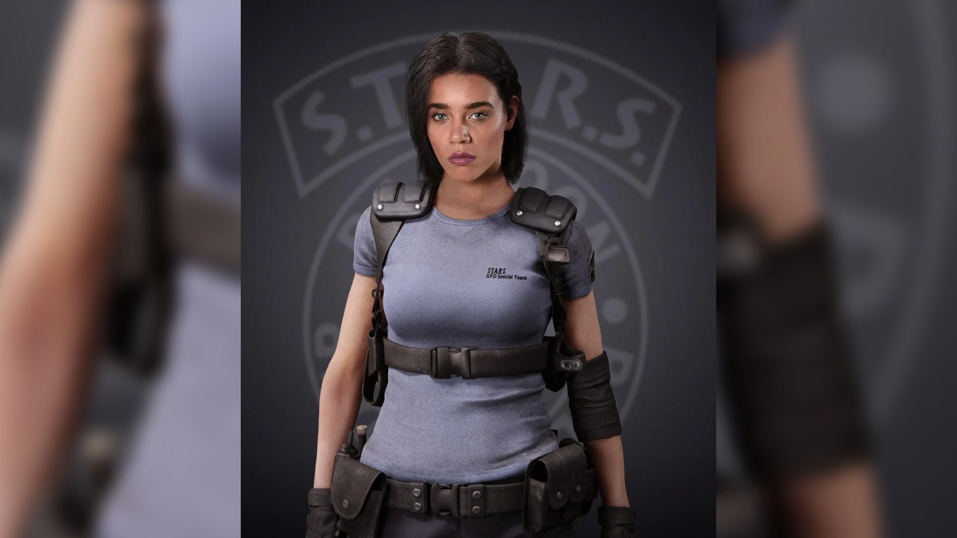 Ханна Джон-Кэймен в костюме спецназовки, образ для "Обители зла"