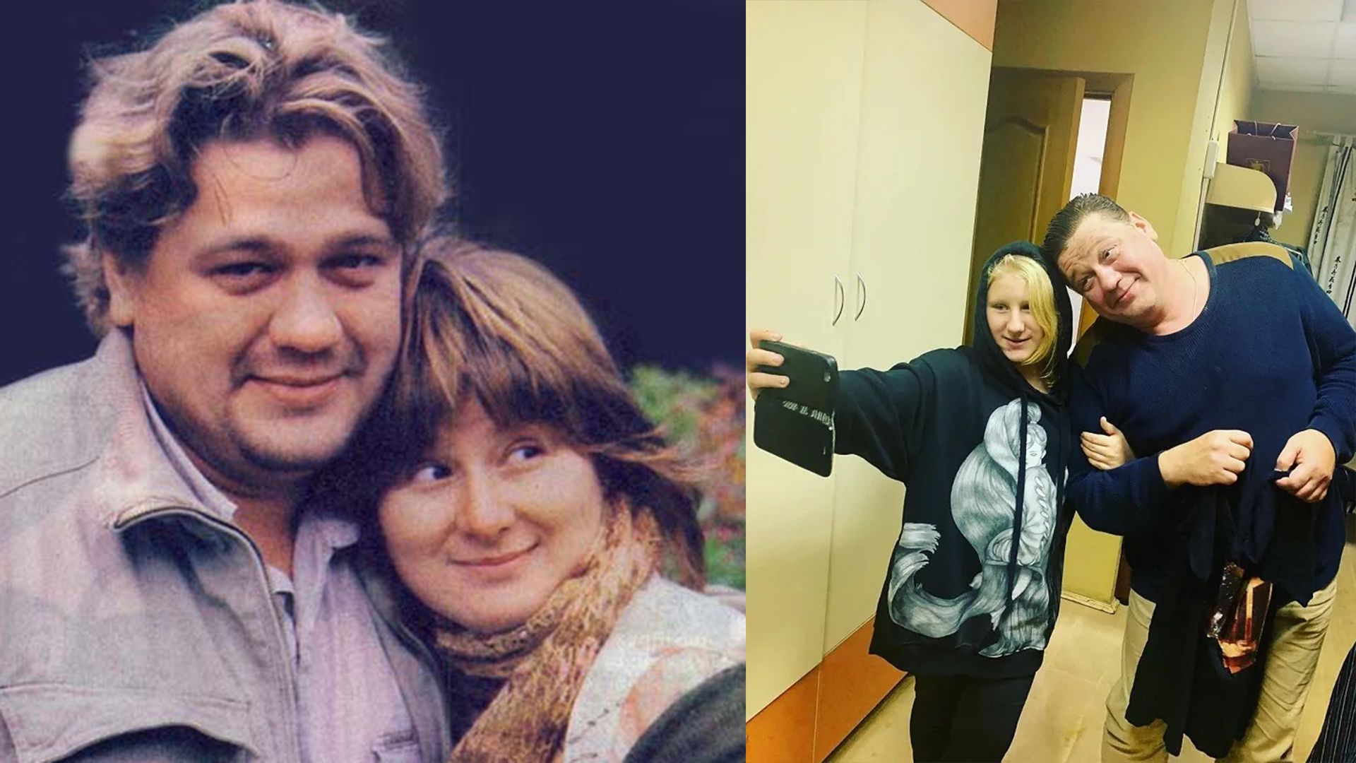 Коллаж: Алексей Аптовцев и Юлия Куварзина; Алексей Аптовцев и его дочь Лиза