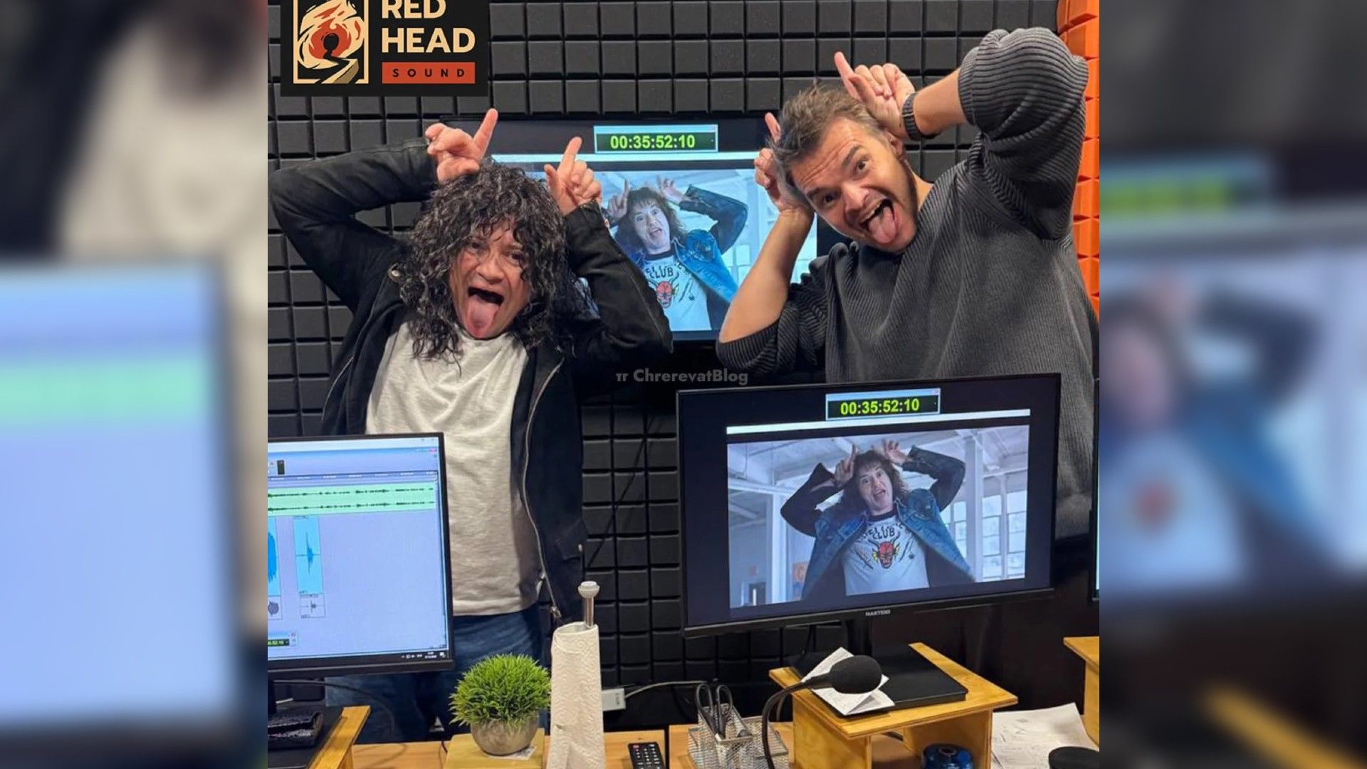 Андрей Гайдулян и Дмитрий Череватенко в студии звукозаписи