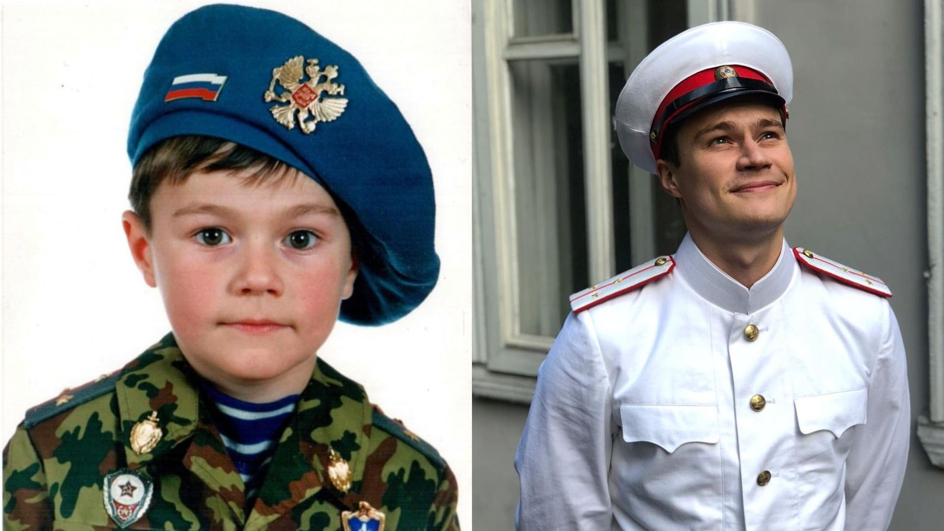 Ребенок в военной форме, парень в белой военной форме