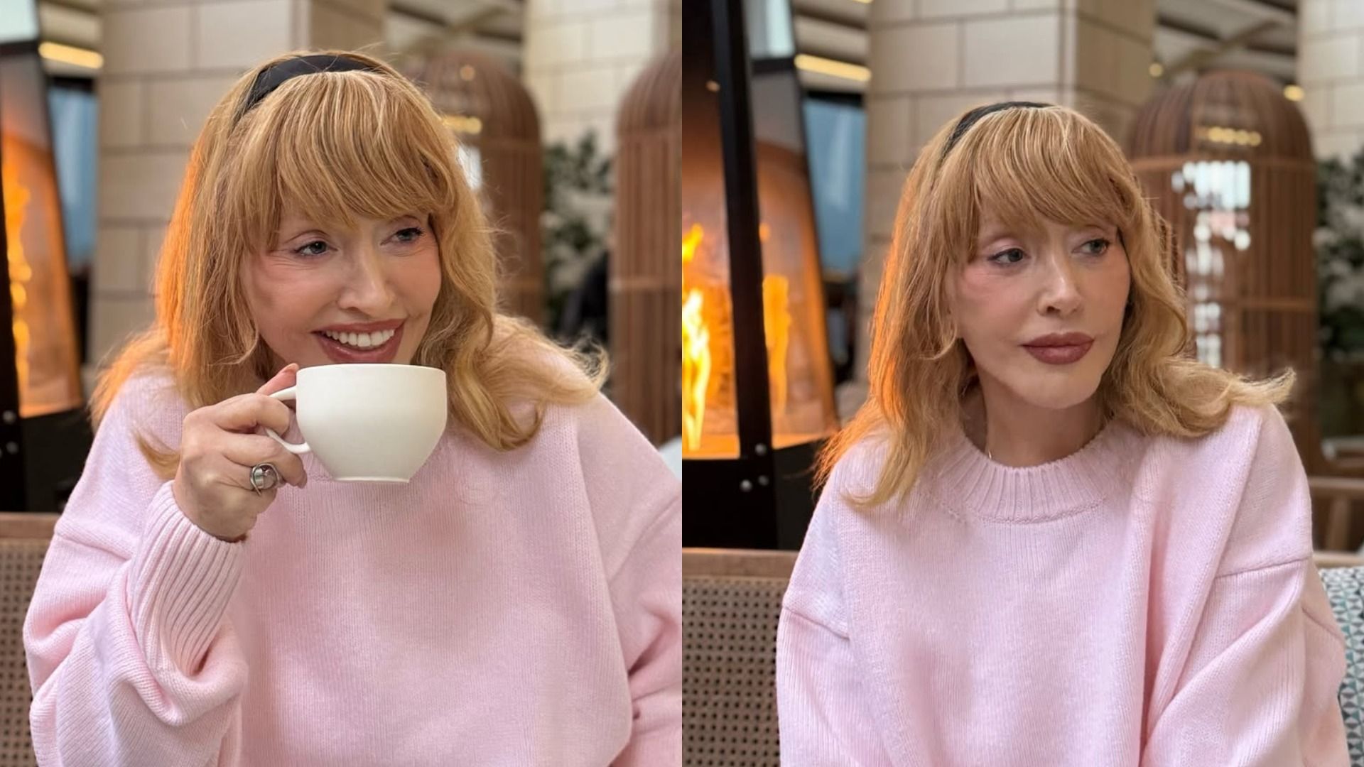 Певица Алла Пугачева в розовом свитере отдыхает в Лимасоле