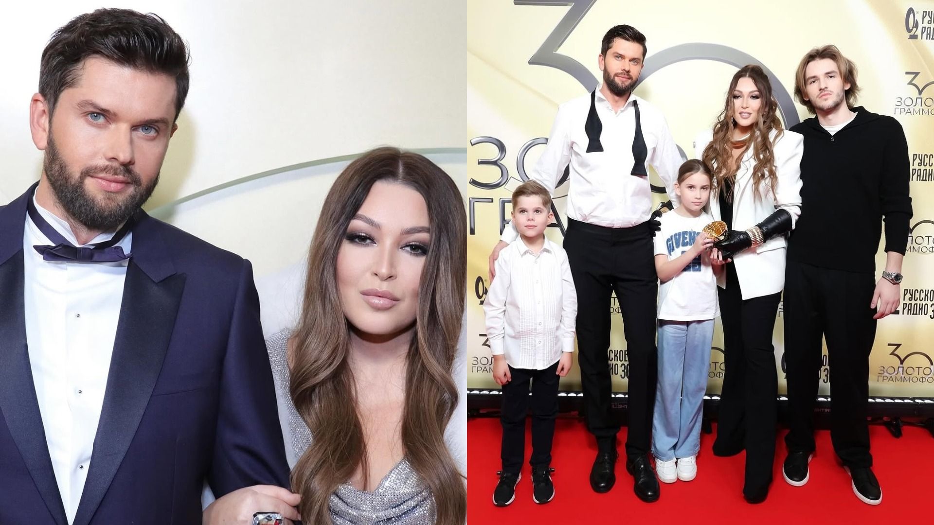 Певица Ирина Дубцова с гражданским мужем Иваном Петренко и его детьми Мироном и Софией