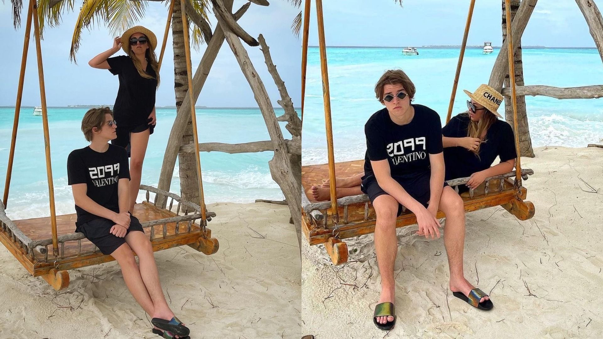 Певица Ирина Дубцова со своим сыном Артемом на отдыхе