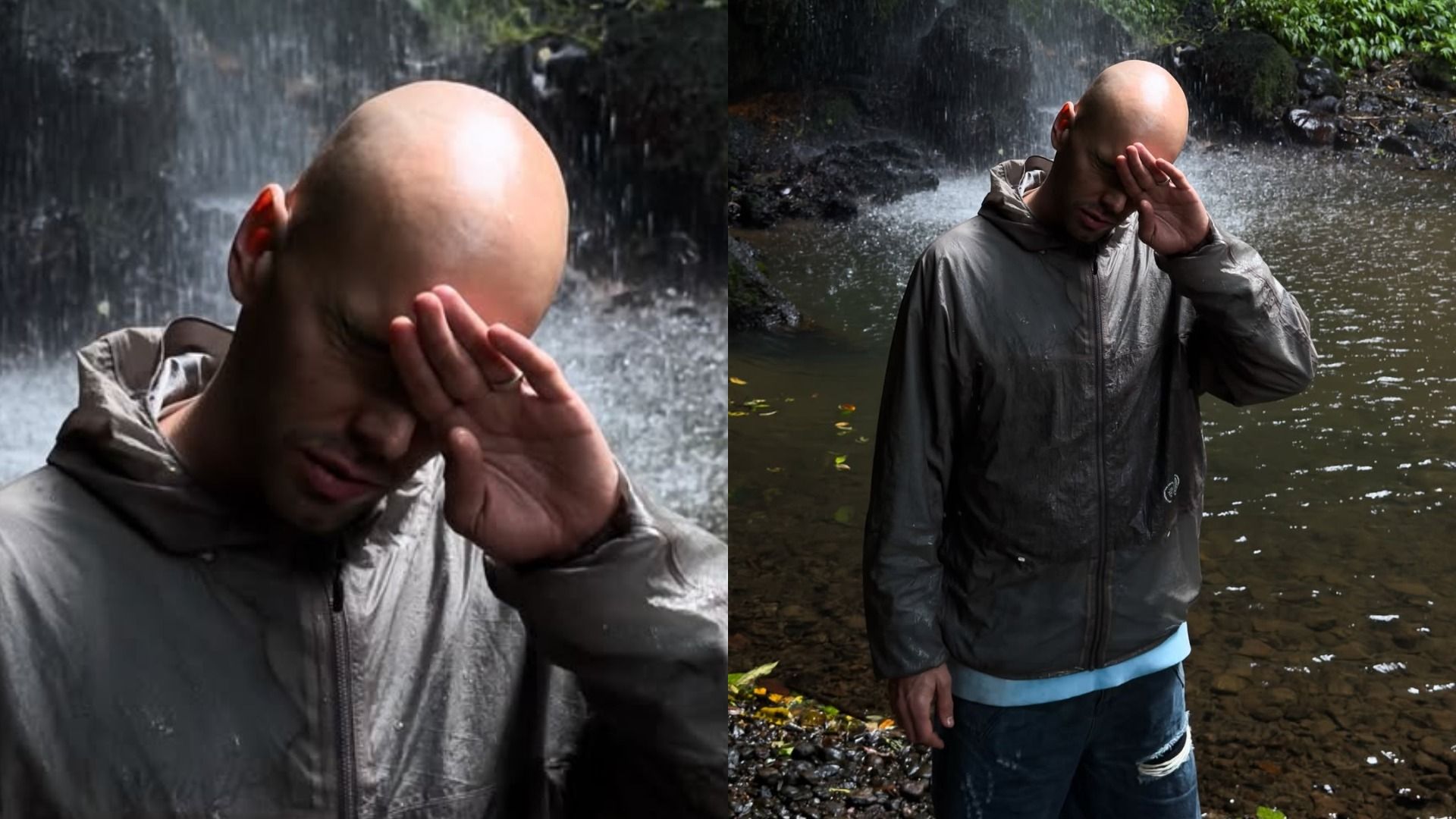 Кинооператор Валерий Махмудов у водопада на Бали