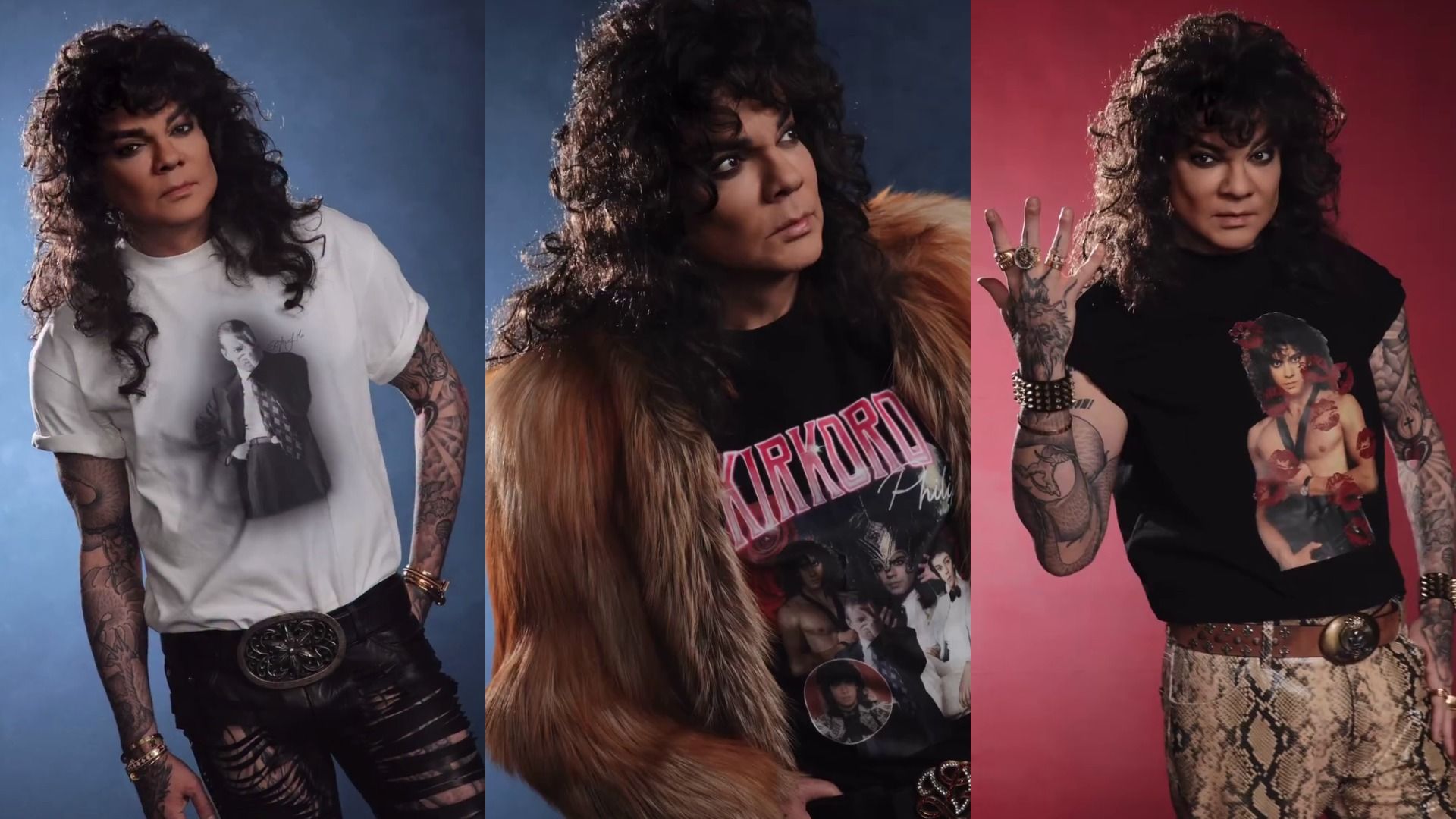 Певец Филипп Киркоров с длинными кудрявыми волосами в образе из 90-х