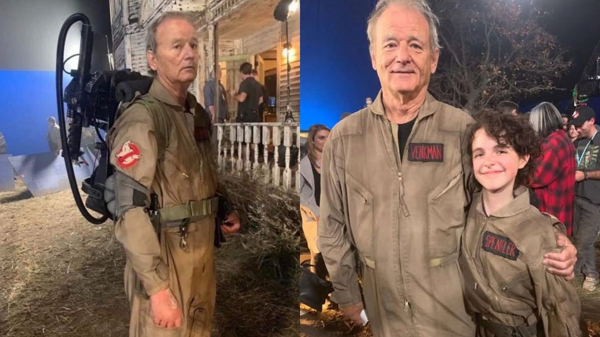 Билл Мюррей на съёмках фильма "Охотники за привидениями: Наследники"