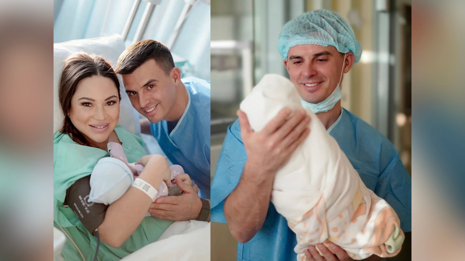 Кирилл Туриченко с женой и новорожденным сыном