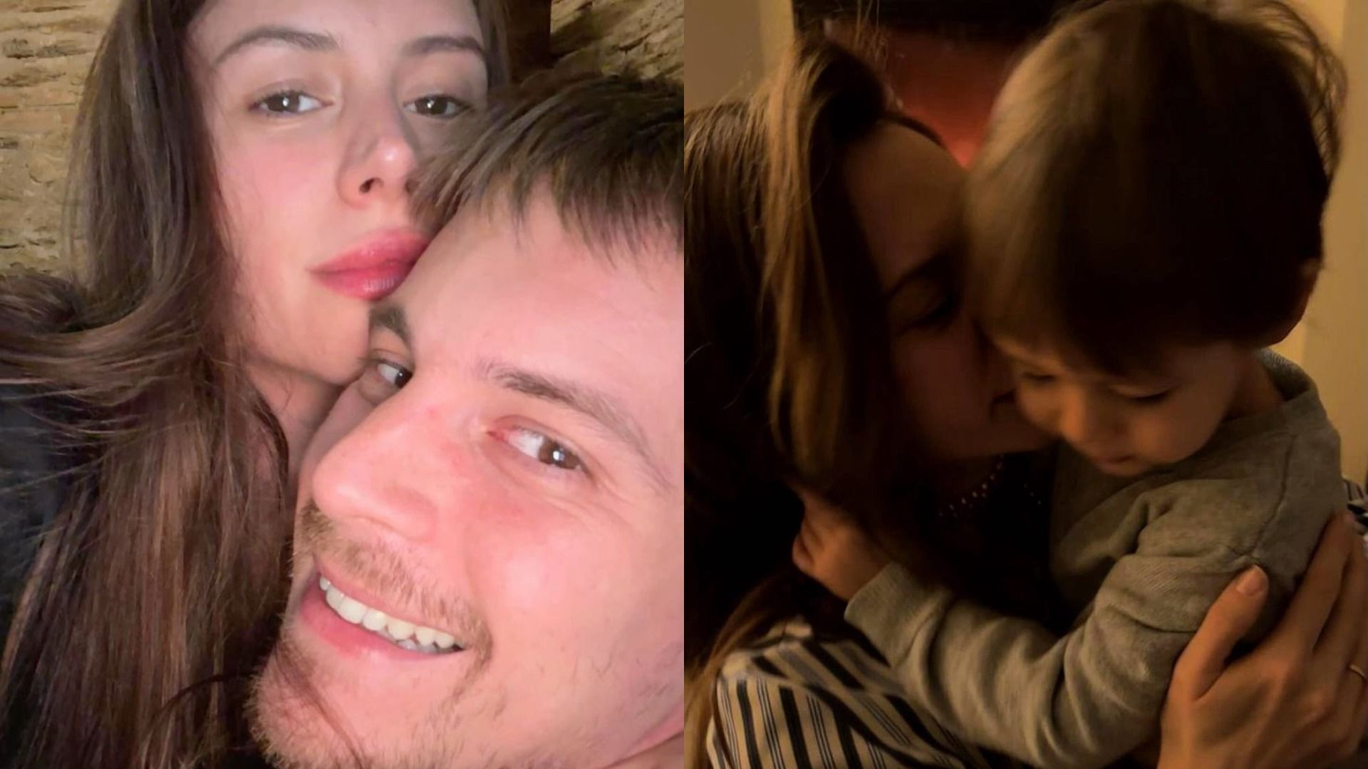 Актеры Диана Пожарская и Иван Янковский на совместном фото, Диана Пожарская обнимает сына