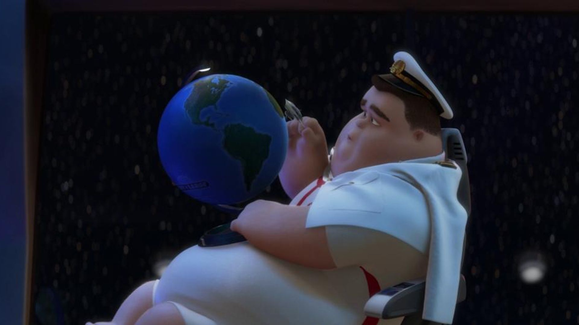 Капитан корабля в ВАЛЛ-И, кадр из мультфильма