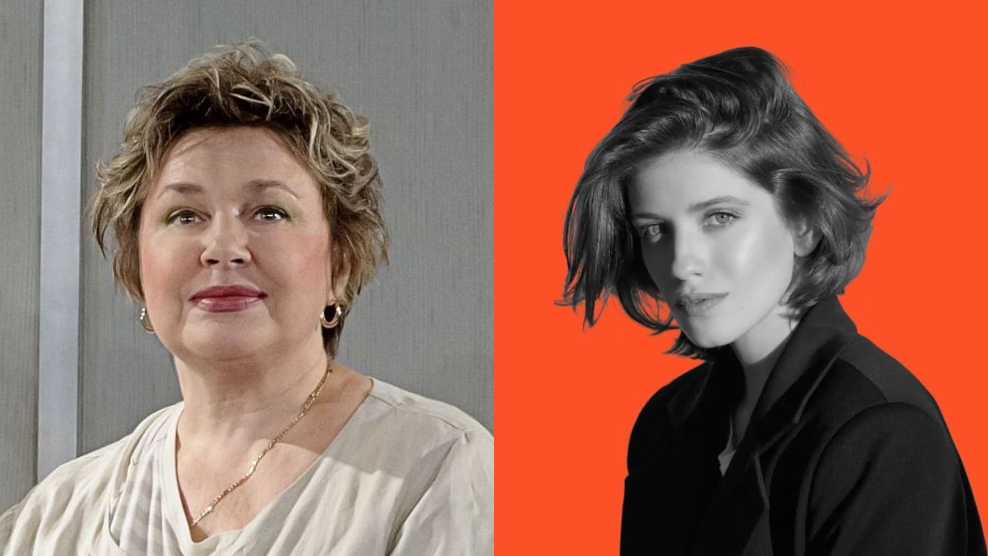 Актриса Ольга Чиповская в 2018 году и ее дочь Анна Чиповская в 2025 году