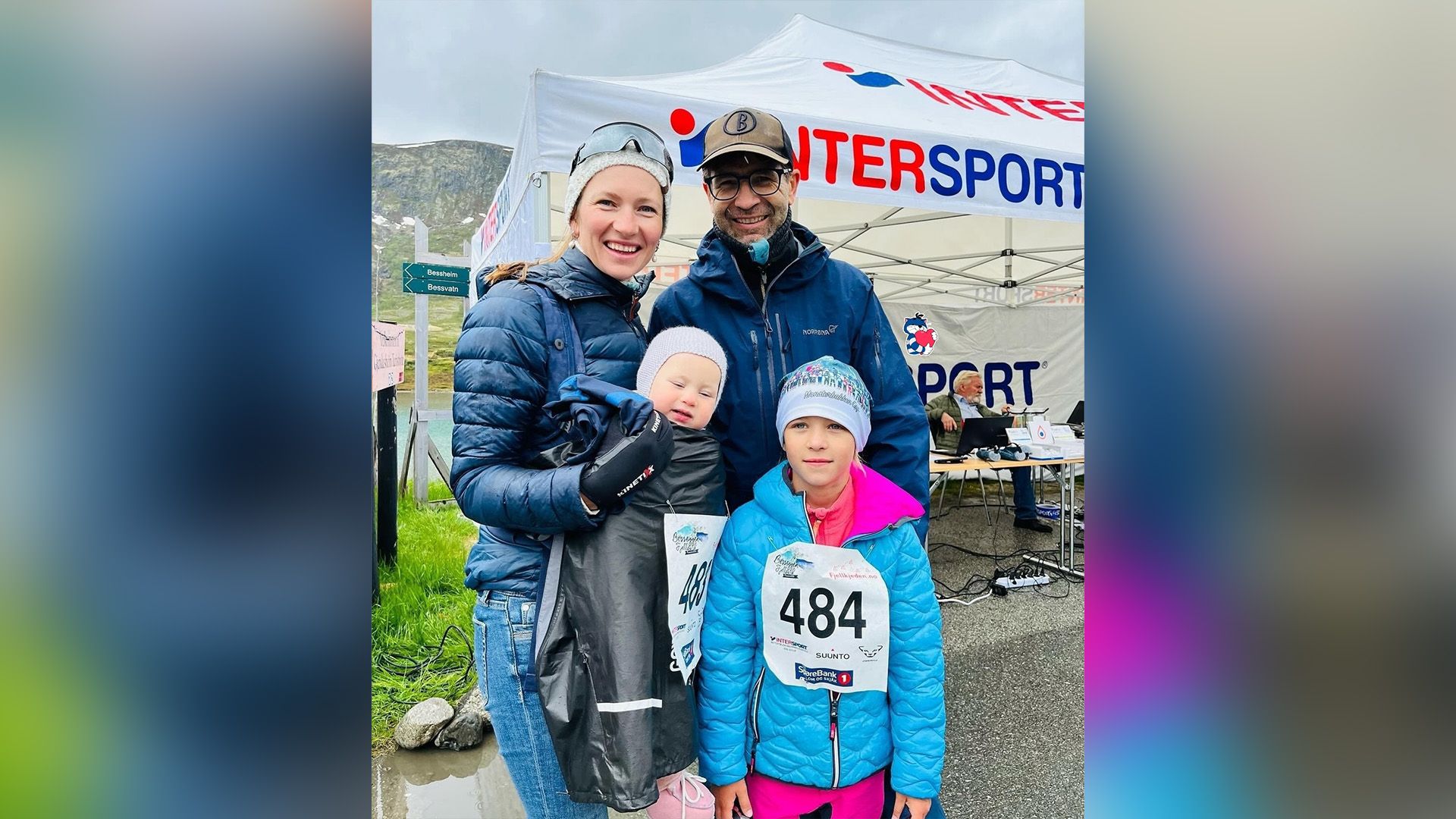 Дарья Домрачева и Уле Бьёрндален с дочерьми