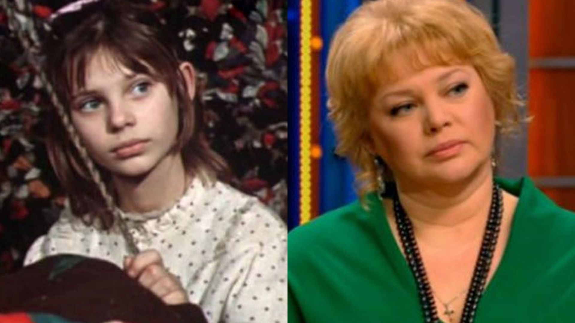 Ольга Машная в детстве и сейчас