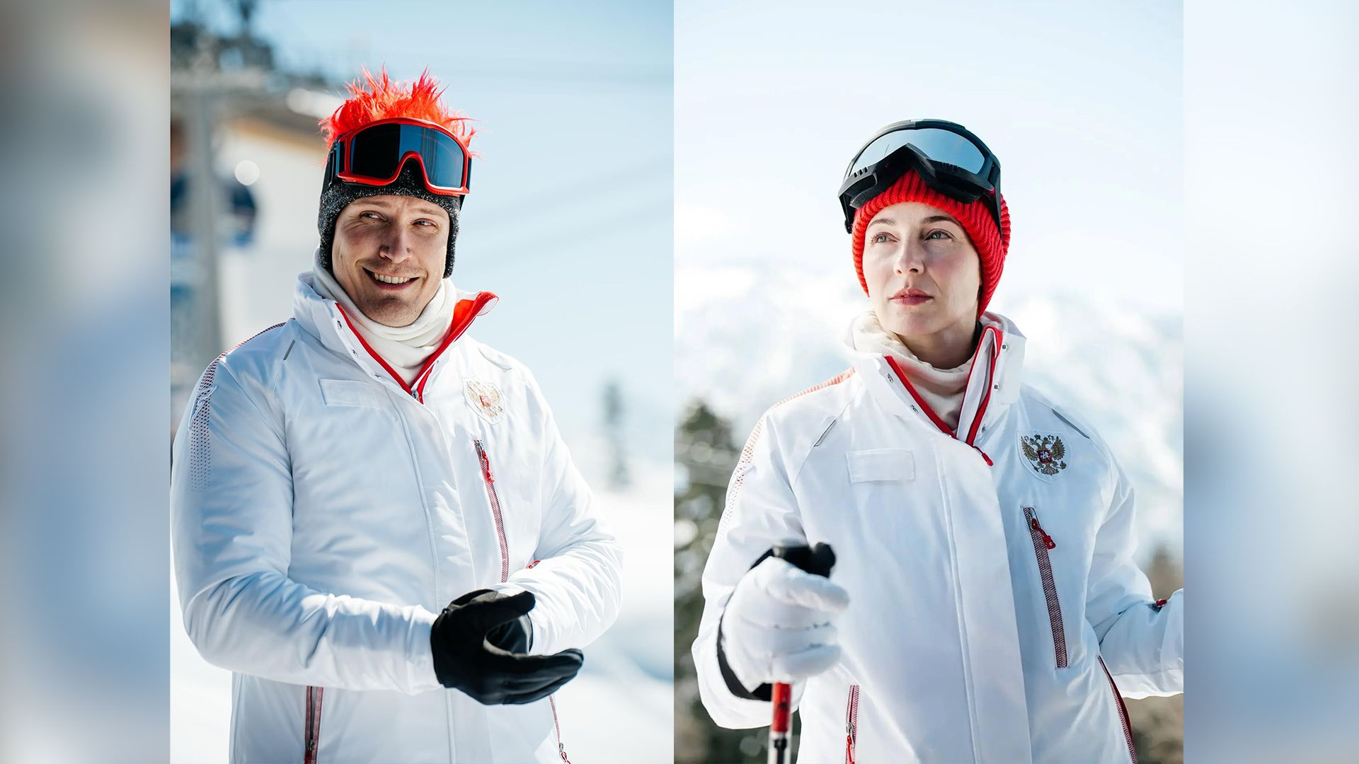 Актер Кирилл Зайцев и актриса Анна Снаткина на съёмках фильма о Костомарове