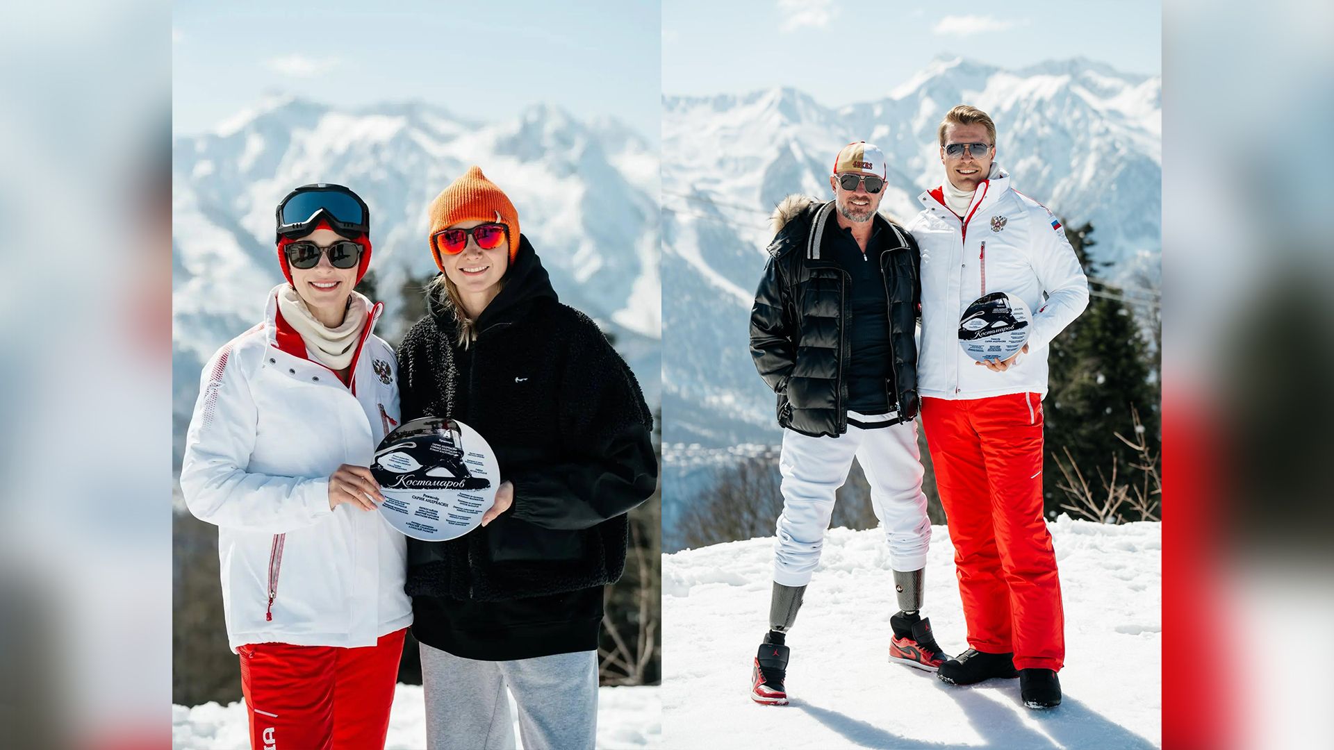 Фигурист Роман Костомаров, актёр Кирилл Зайцев, актриса Анна Снаткина и фигуристка Оксана Домнина