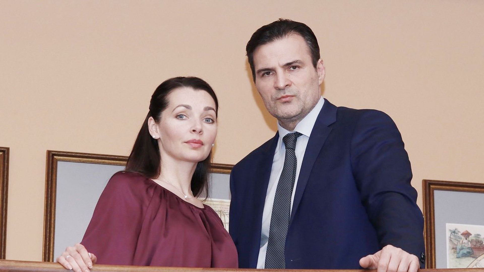 Александр Дьяченко и Наталия Антонова на съёмках мелодрамы "Осколки"