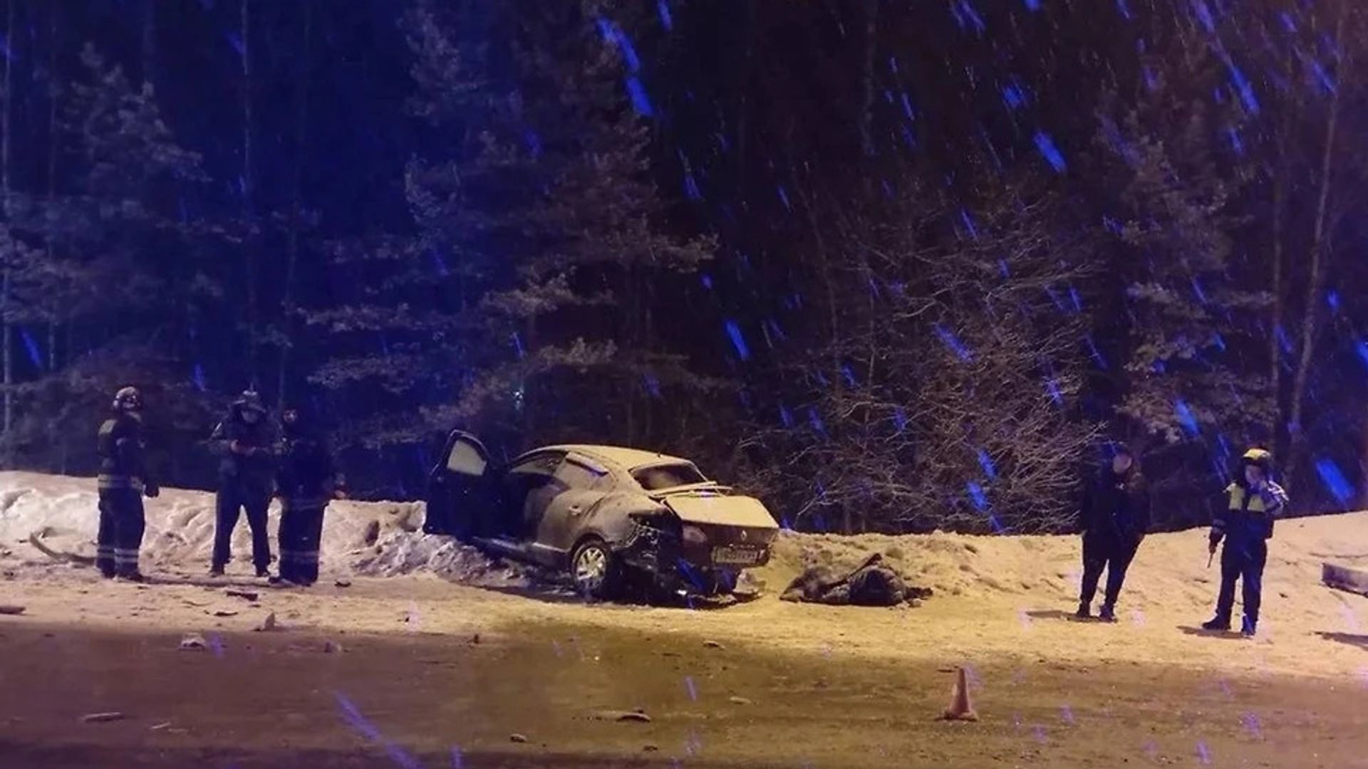 Место аварии, в которой погибли Екатерина Ведунова и ее дочь