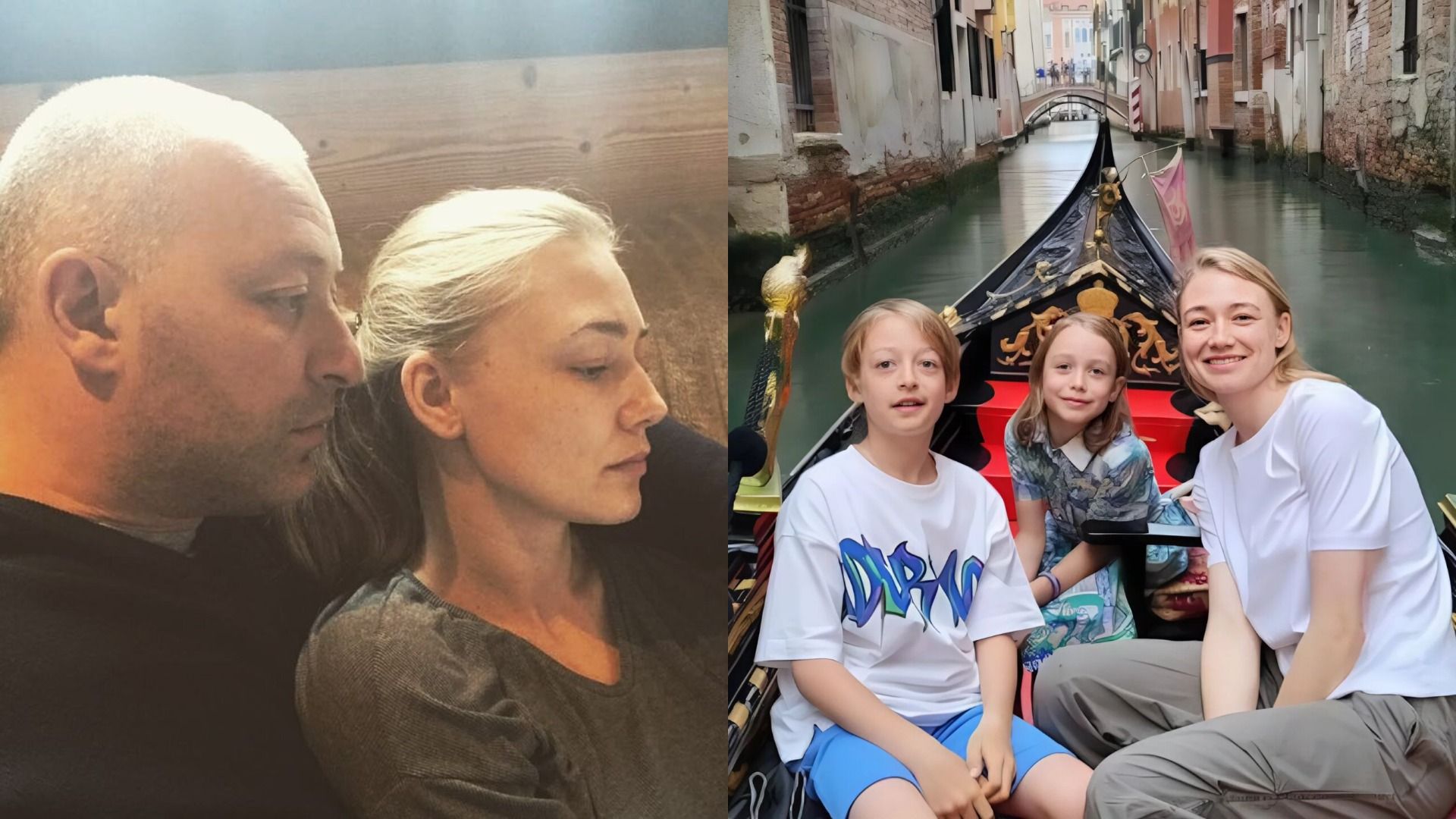 Актриса Оксана Акиньшина со вторым мужем Арчилом и детьми