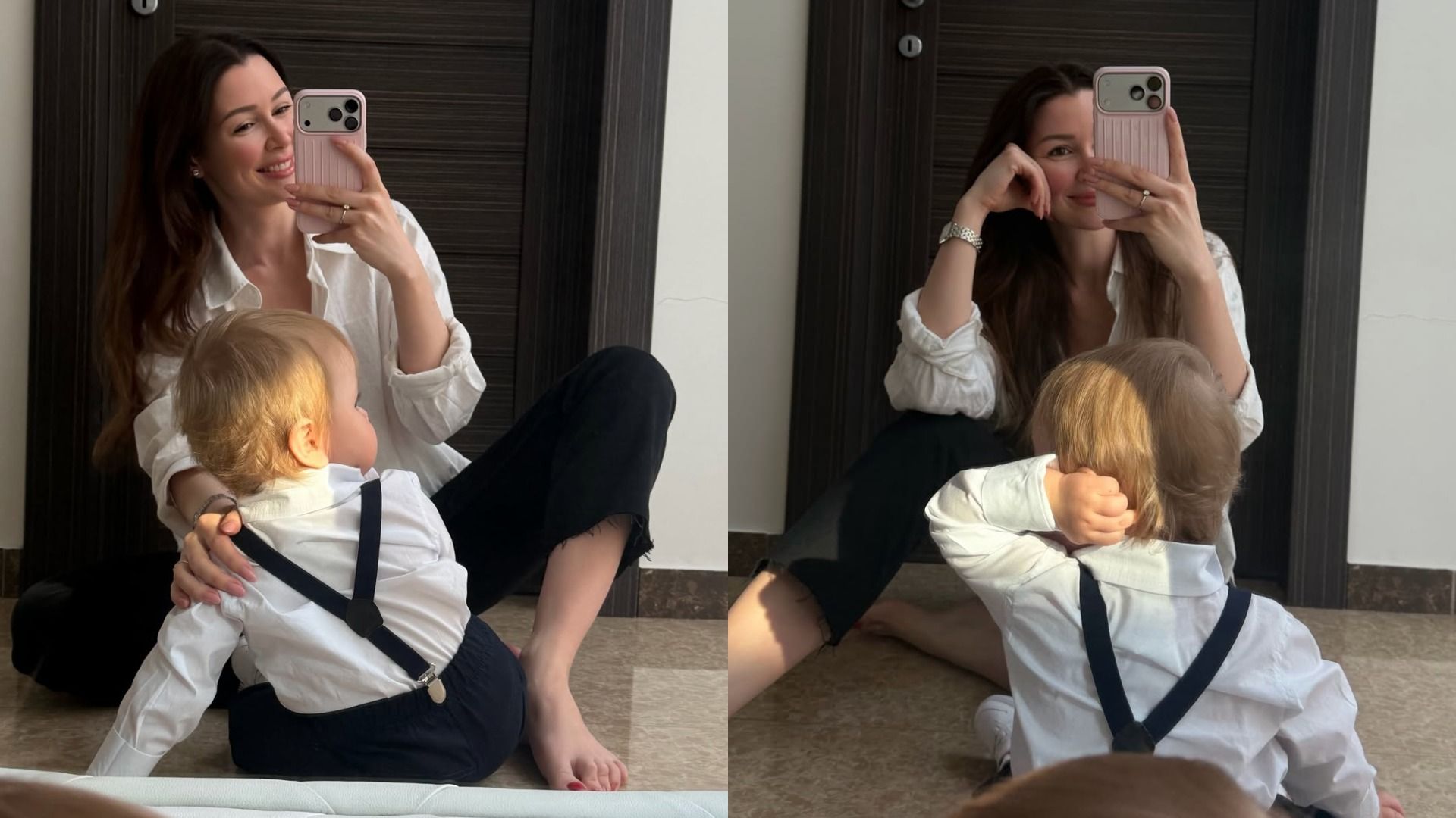 Модель Анна Заворотнюк с сыном Марселем