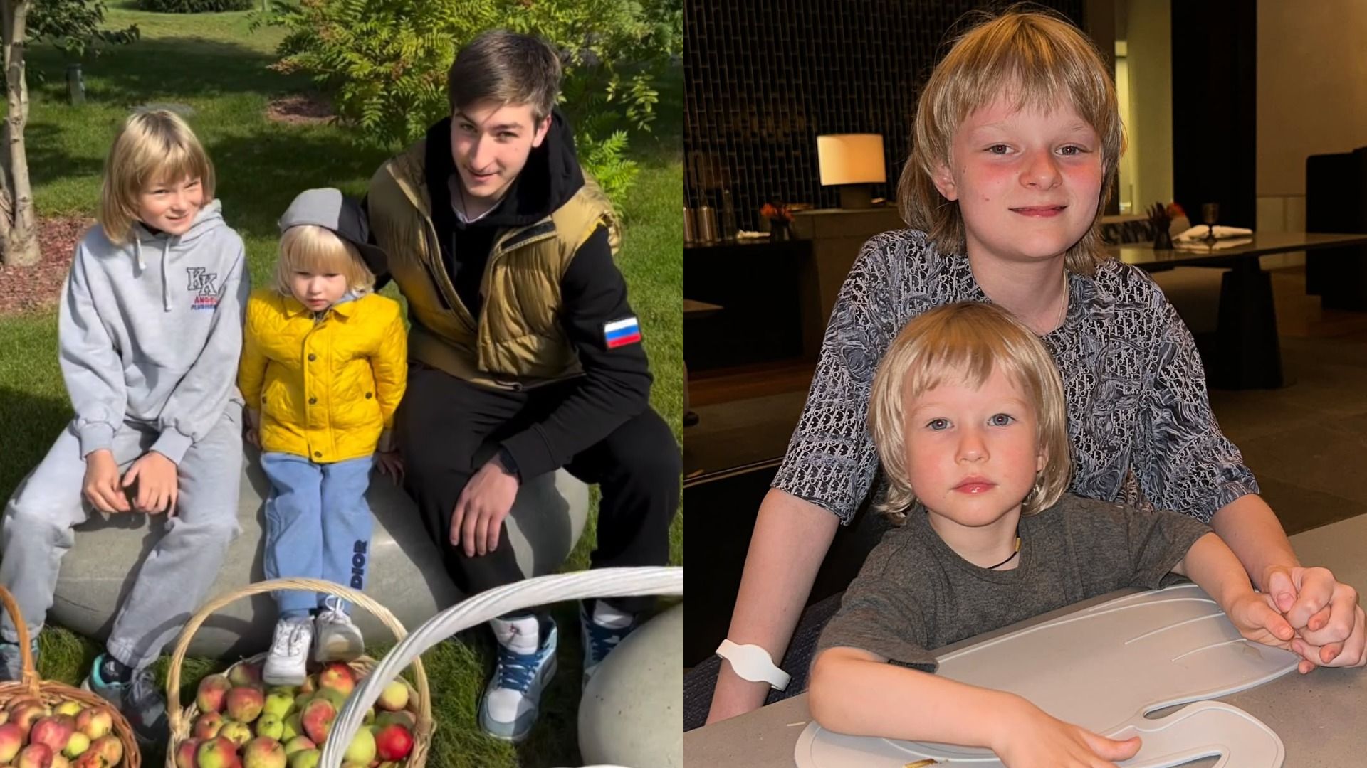 Дети фигуриста Евгения Плющенко Егор, Арсений и Александр