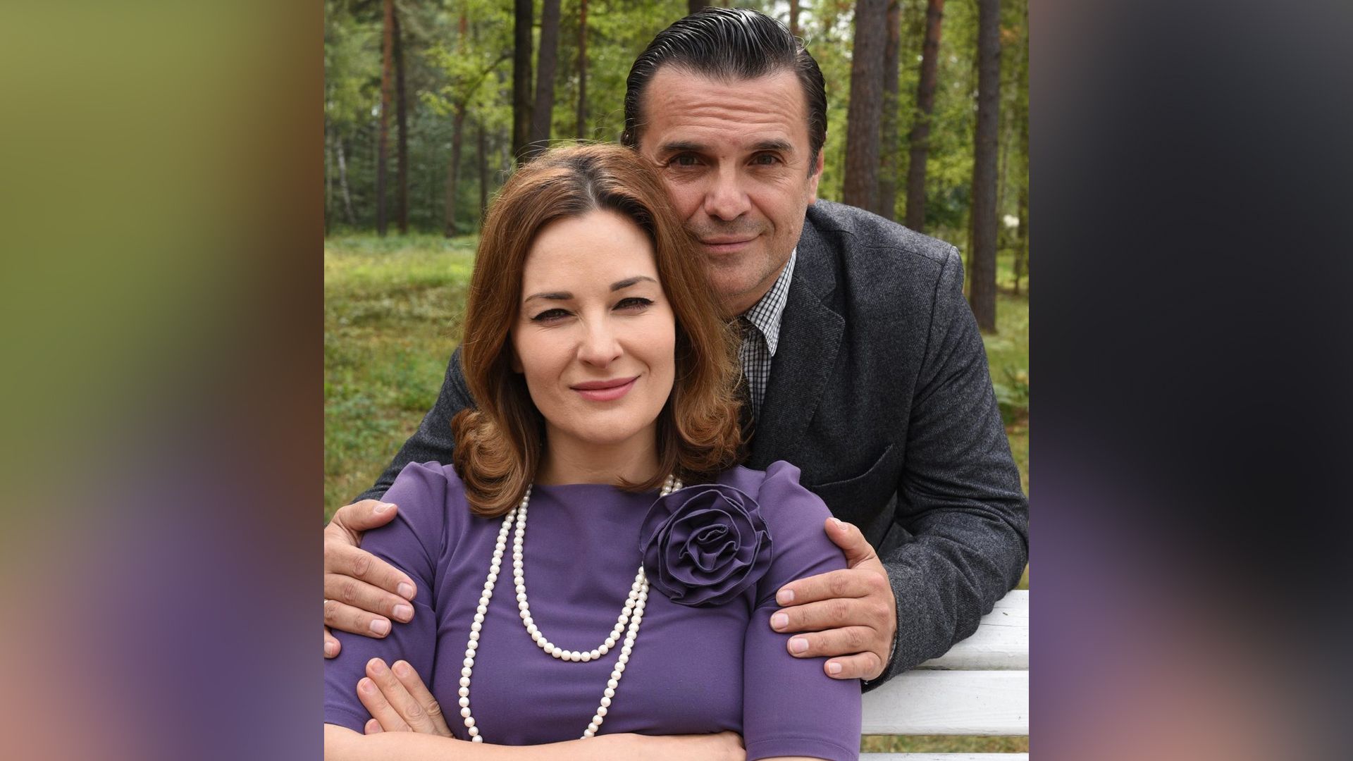 Нина Гогаева и Сергей Астахов на съёмках сериала «Семейные призраки»