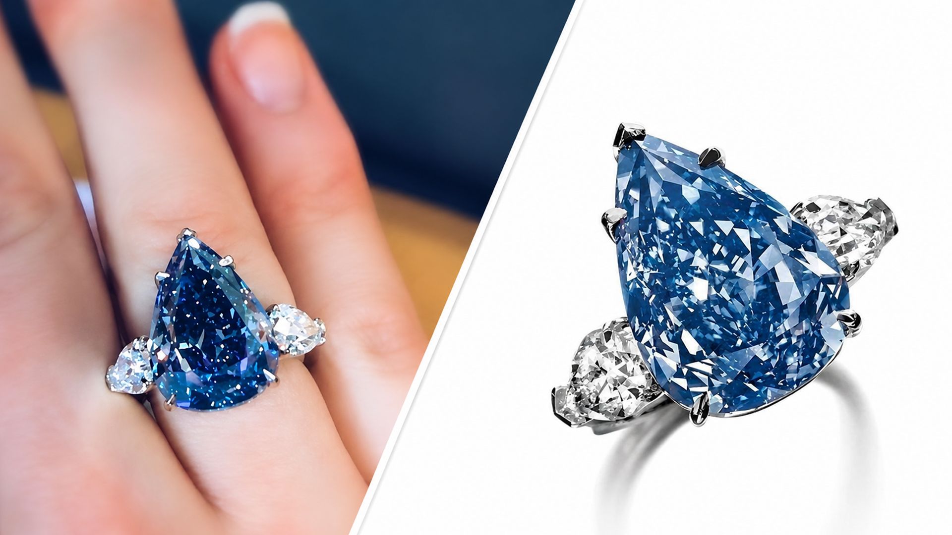 Кольцо с бриллиантом Winston Blue
