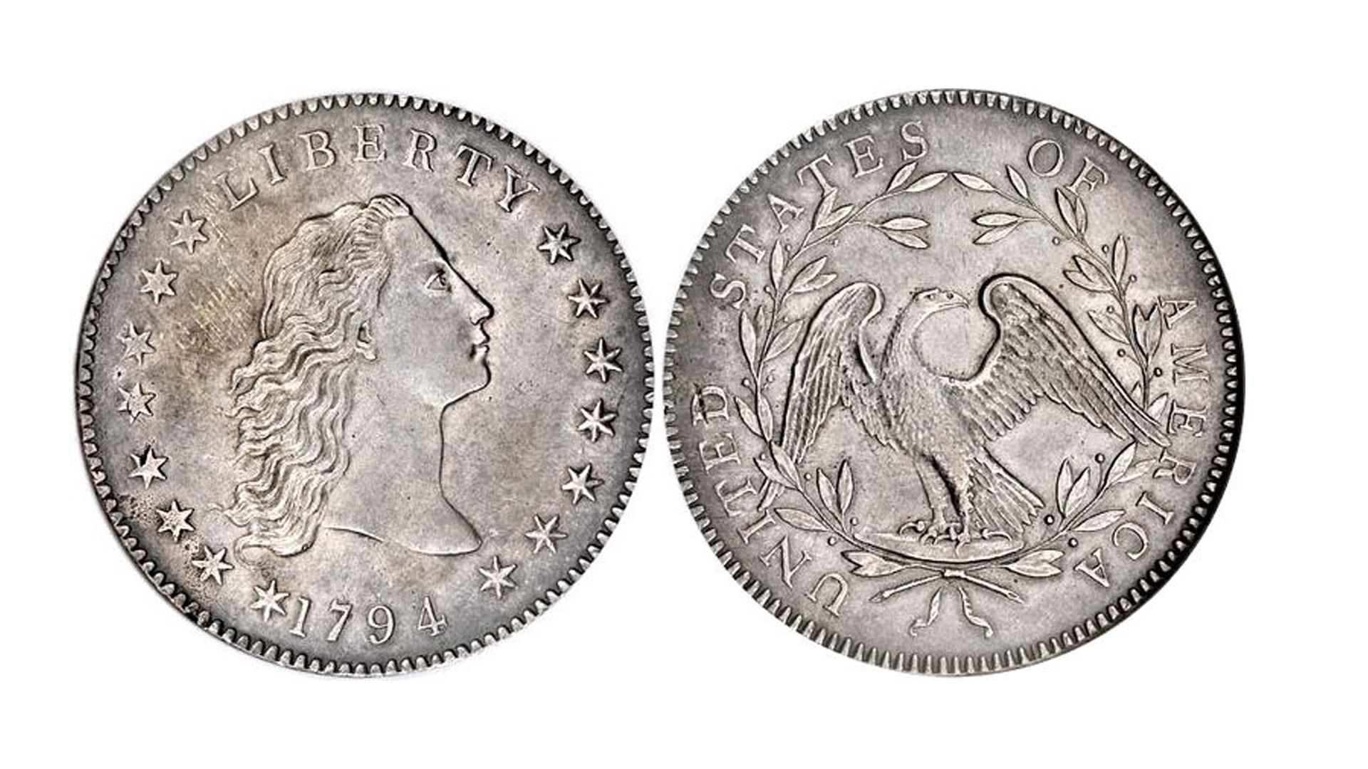 Серебряный доллар «Распущенные волосы», 1794 год