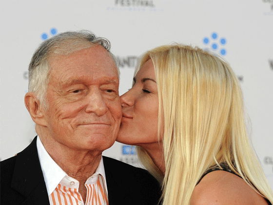 Pictured: Hugh Hefner with his sweetheart Pictured: Hugh Hefner with his sweetheart
